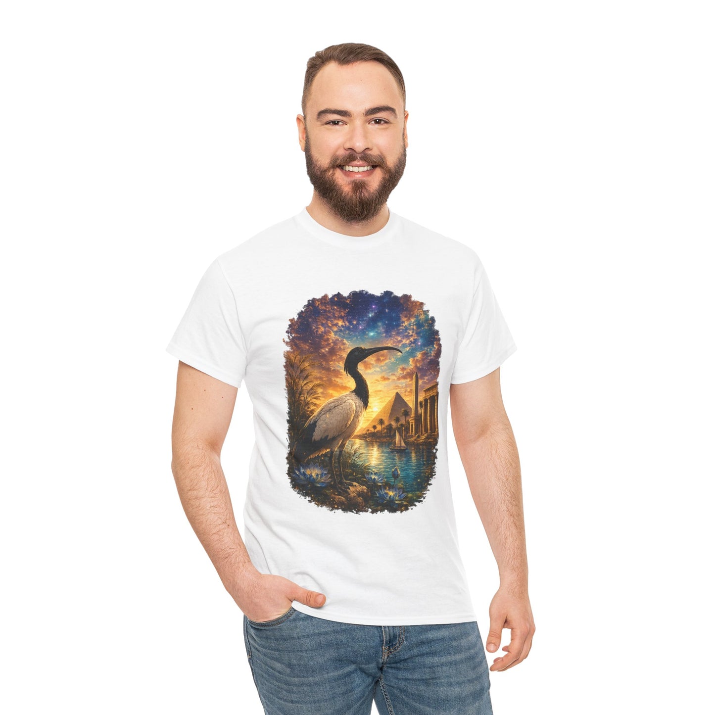 Spirit of Ancient Egypt – Sacred Ibis Nature T-Shirt | Egyptian Wildlife Graphic Tee