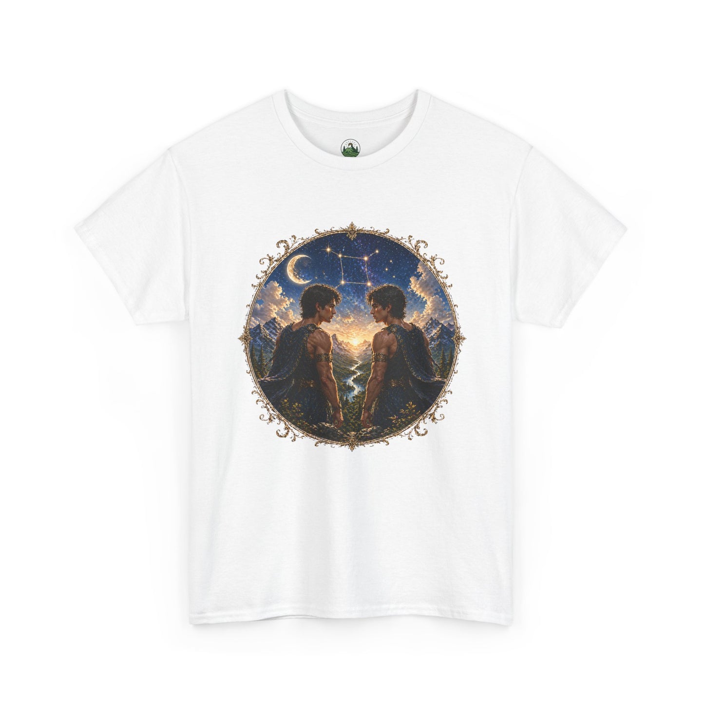 Gemini Zodiac T-Shirt – Dual Energy Twins Design | Astrology & Cosmic Nature Tee