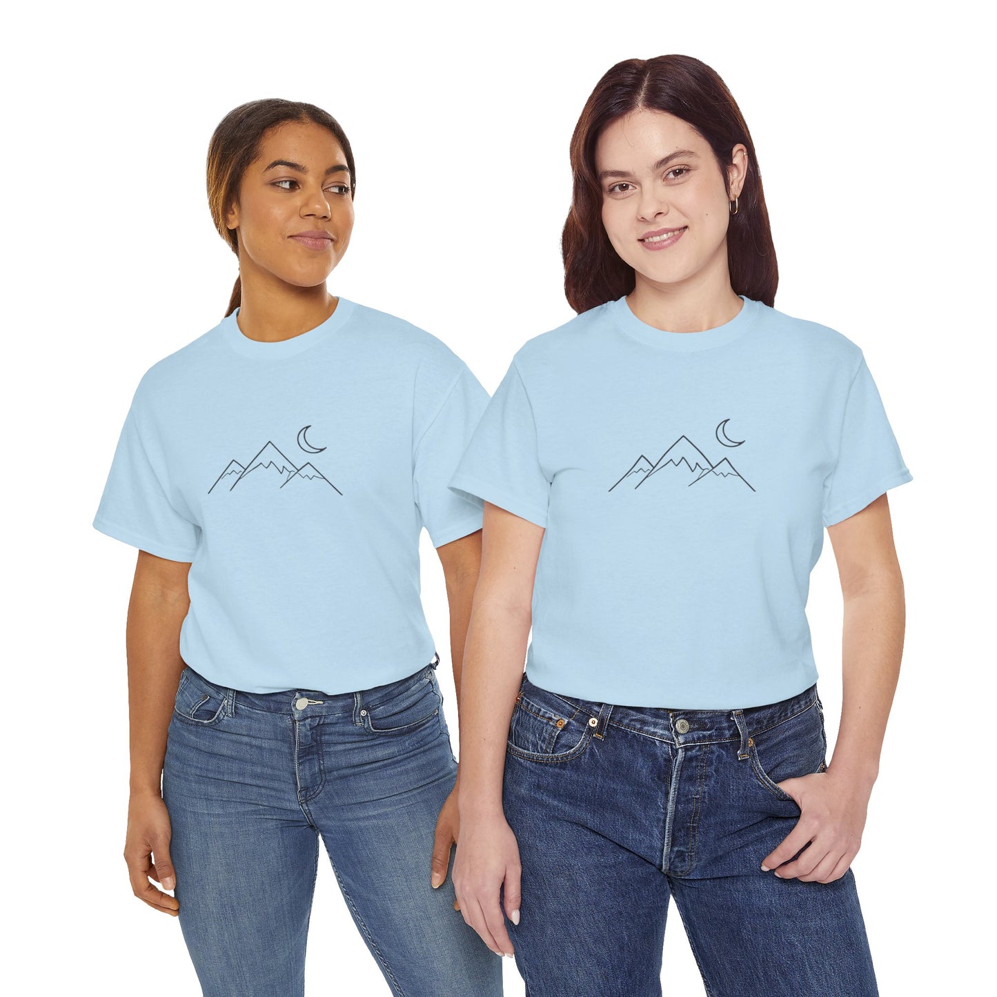 Mountain Moon T-Shirt – Minimalist Nature Night Aesthetic Tee