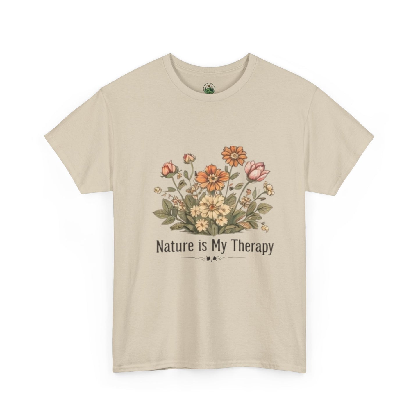 Nature Is My Therapy T-Shirt - Minimalist Floral Design Tee