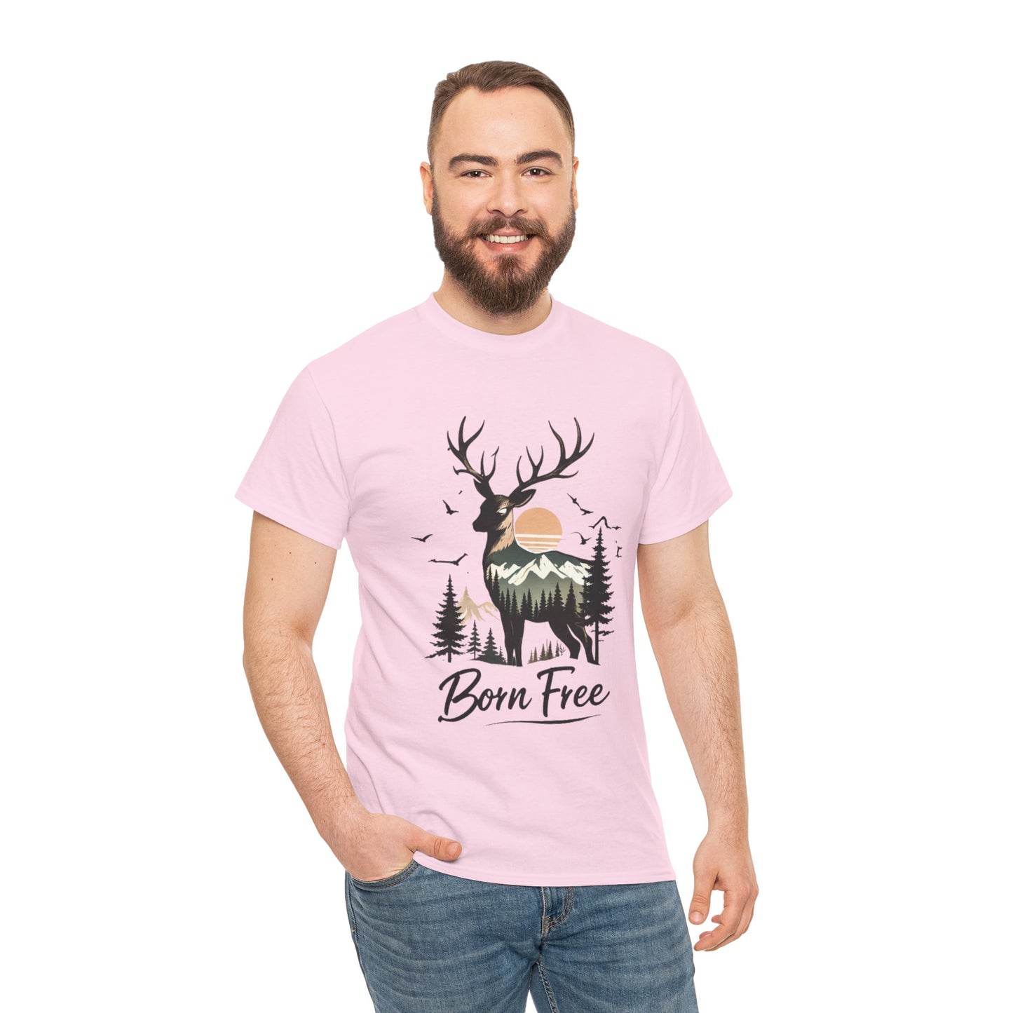 Minimalist Deer Nature T-Shirt – Forest Wildlife Graphic Tee, Calm Aesthetic Shirt