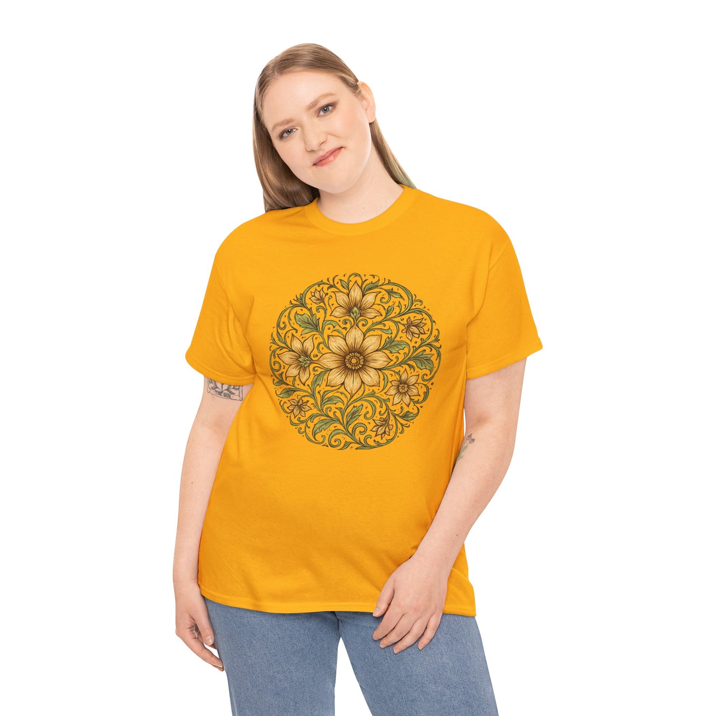 Spring Awakening Mandala T-Shirt – Boho Floral Aesthetic Tee