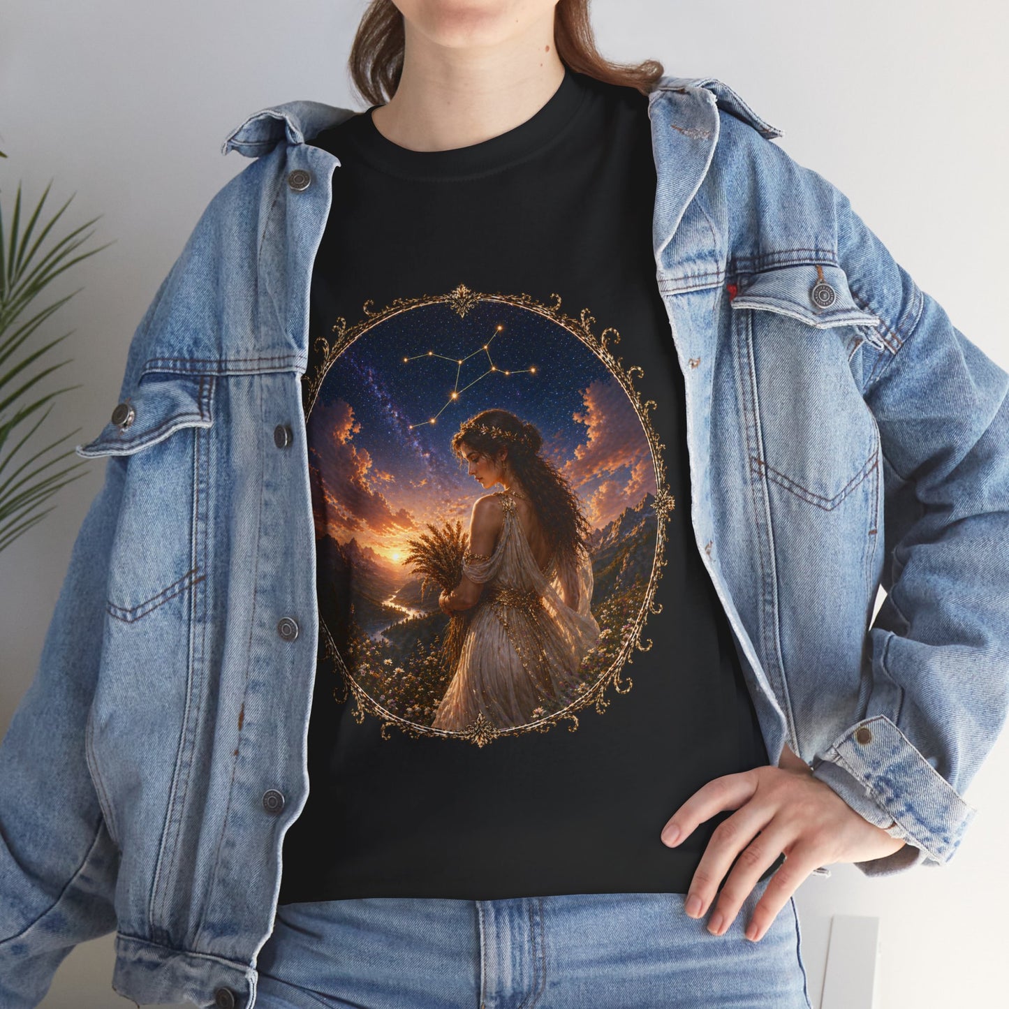 Virgo Zodiac T-Shirt – Minimalist Maiden Design | Elegant Astrology & Nature Tee