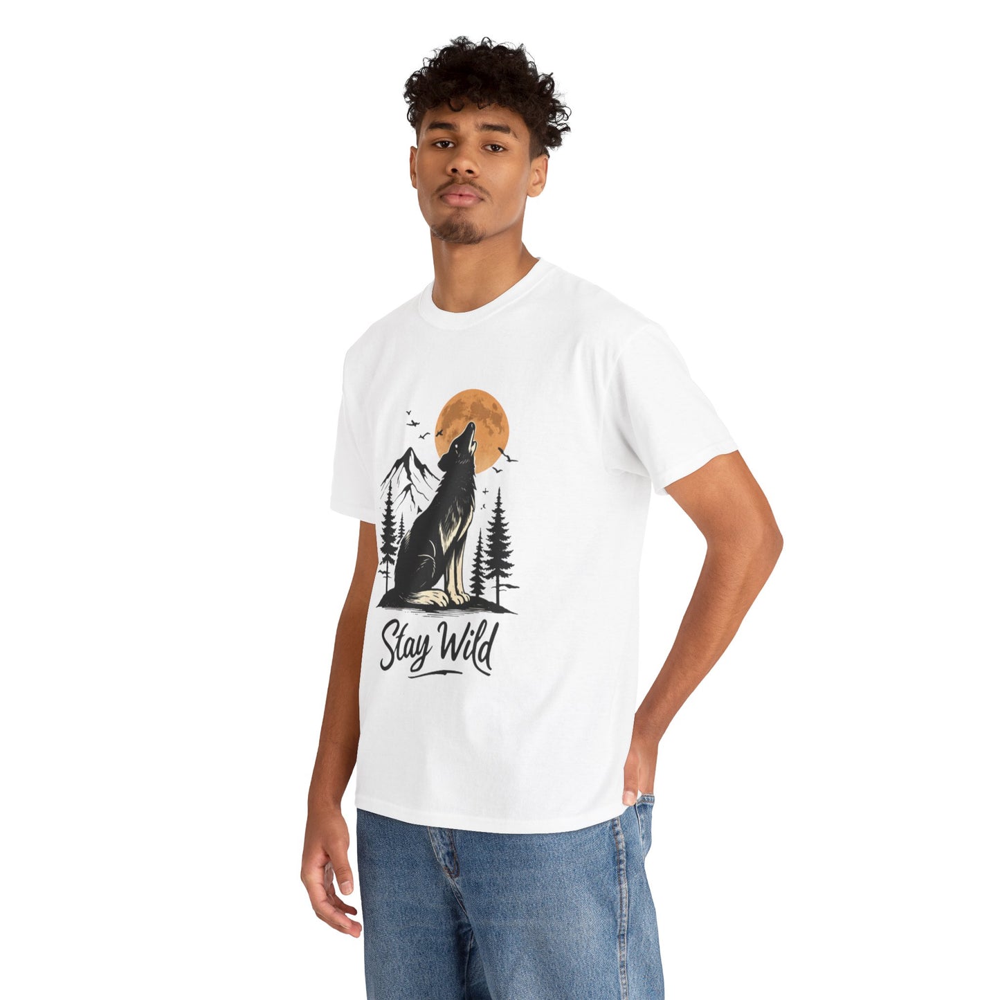 Howling Wolf Stay Wild Shirt – Aesthetic Nature Tee for Outdoor Lovers & Adventure Souls