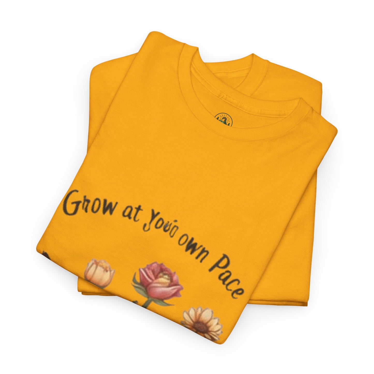 Grow at Your Own Pace T-Shirt – Minimalist Flower Pot Tee, Aesthetic Botanical Shirt, Unisex Gift for Plant Lovers