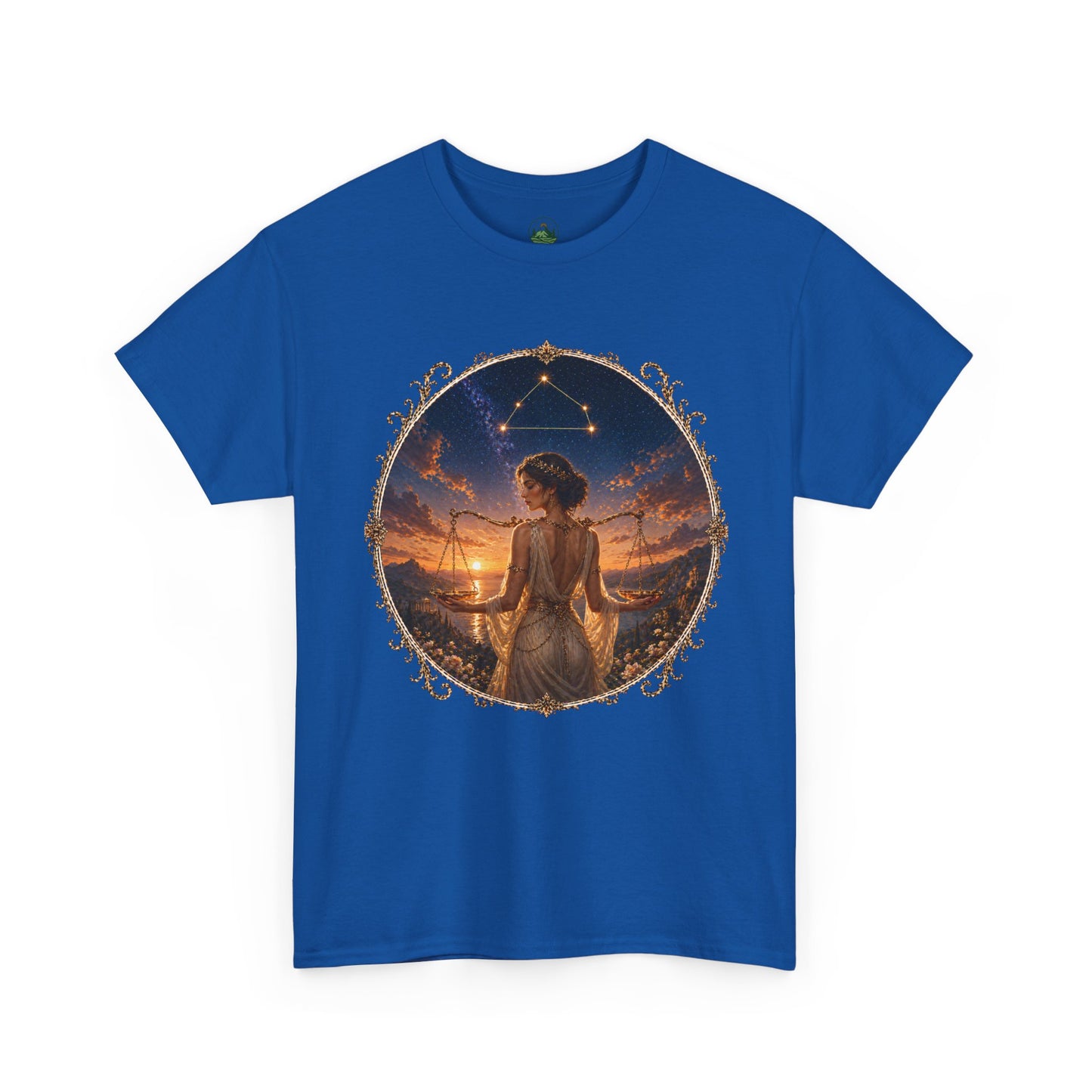Libra Zodiac T-Shirt – Balance Scales Aesthetic Design | Elegant Astrology Tee
