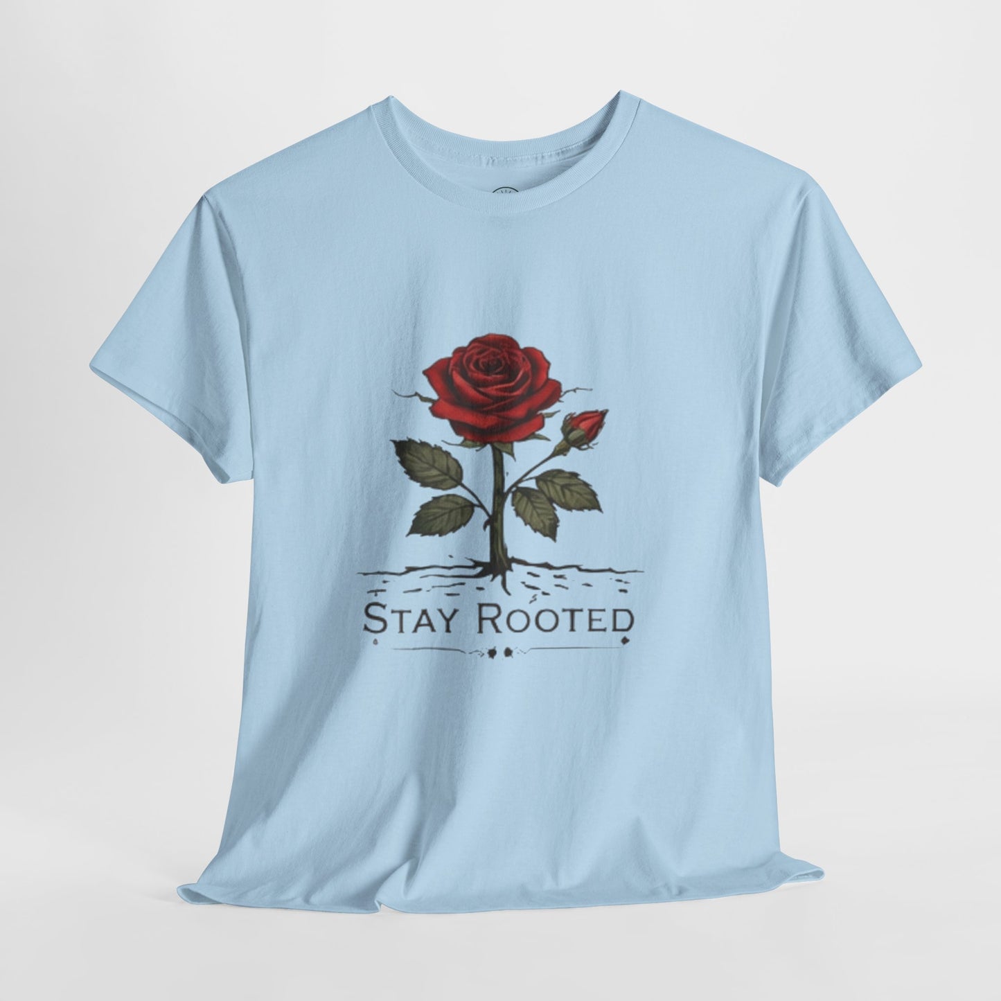 Stay Rooted Rose T-Shirt – Minimalist Nature Graphic Tee, Unisex Botanical Shirt, Nature Lover Gift