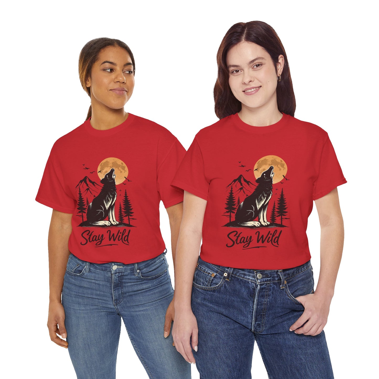 Howling Wolf Stay Wild Shirt – Aesthetic Nature Tee for Outdoor Lovers & Adventure Souls