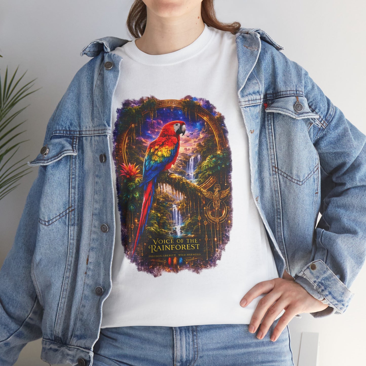 Scarlet Macaw T-Shirt – Tropical Rainforest Cosmic Design | Exotic Bird Wildlife Tee