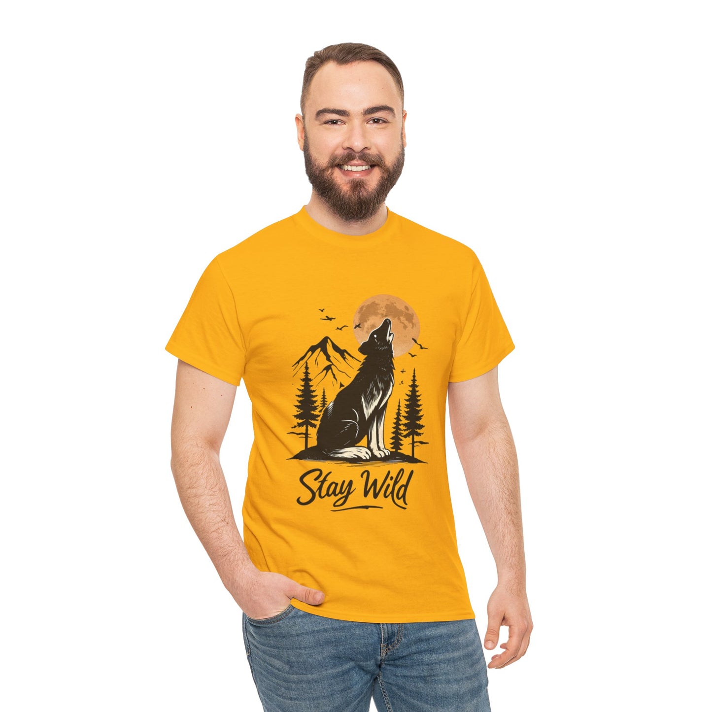 Howling Wolf Stay Wild Shirt – Aesthetic Nature Tee for Outdoor Lovers & Adventure Souls