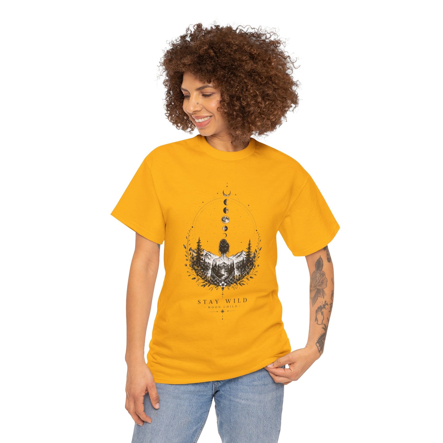 Minimalist Mystic Nature T-Shirt – Abstract Ink Art Design | Calm Aesthetic Tee