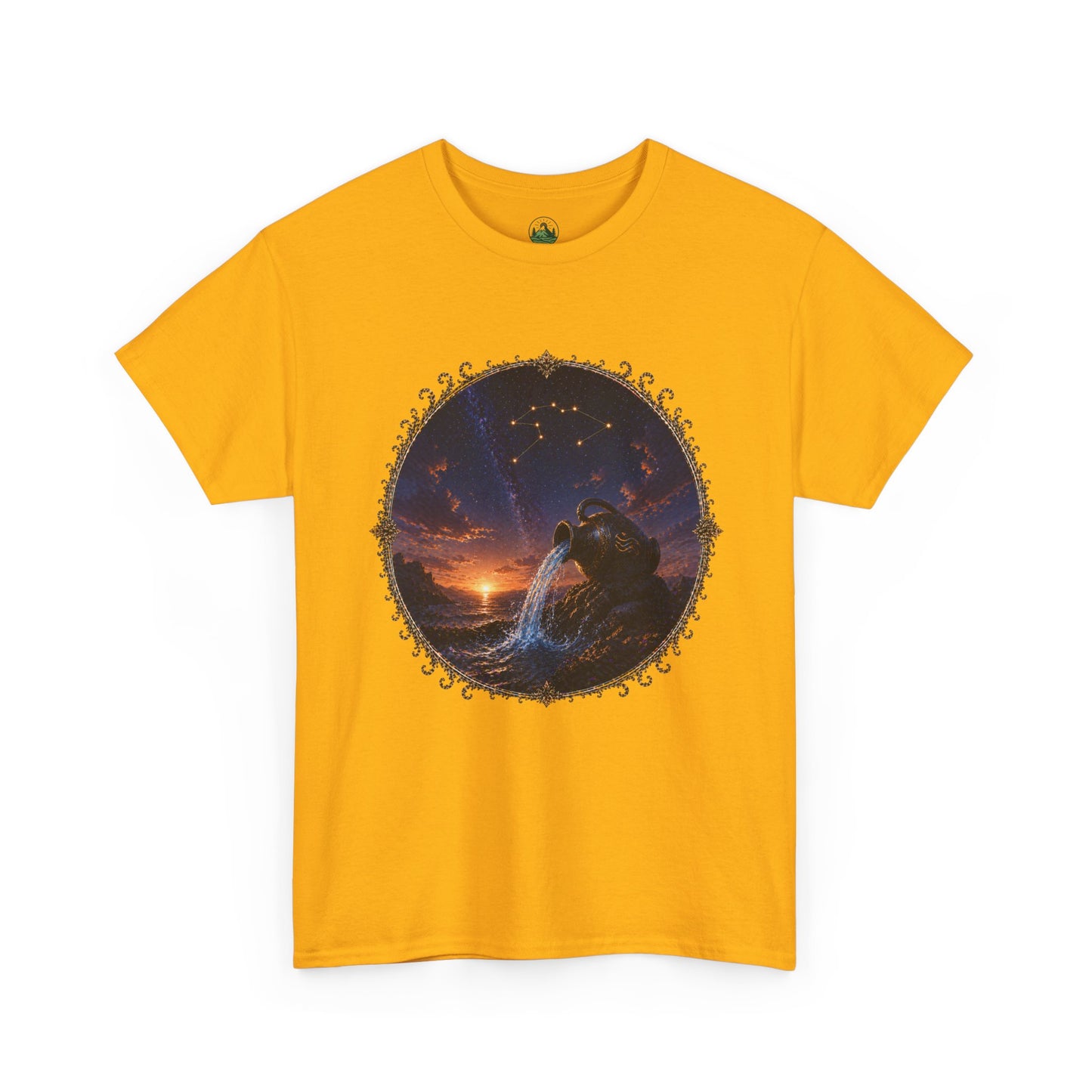 Aquarius Zodiac T-Shirt – Water Bearer Cosmic Design | Unique & Visionary Astrology Tee