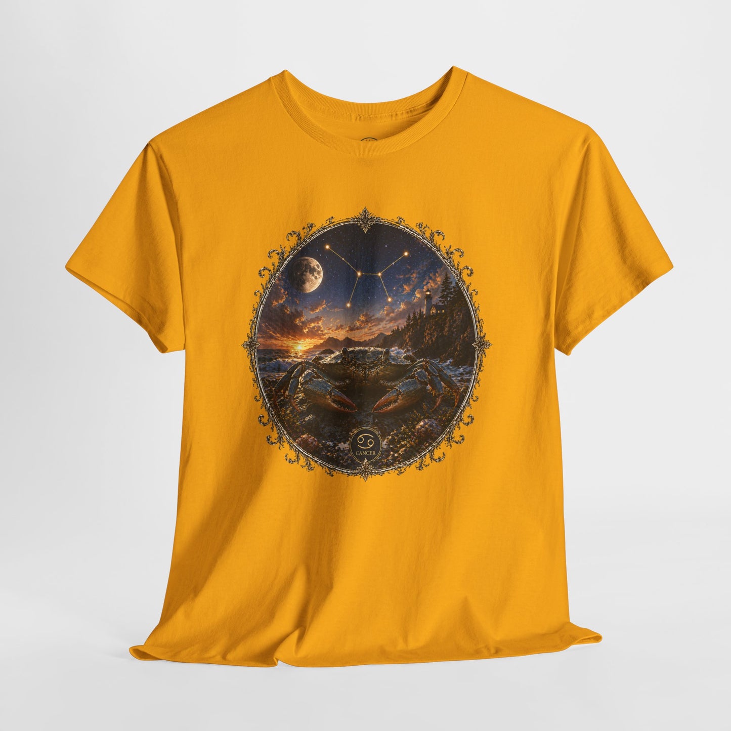 Cancer Zodiac T-Shirt – Mystic Crab Moon Design | Emotional & Cosmic Astrology Tee