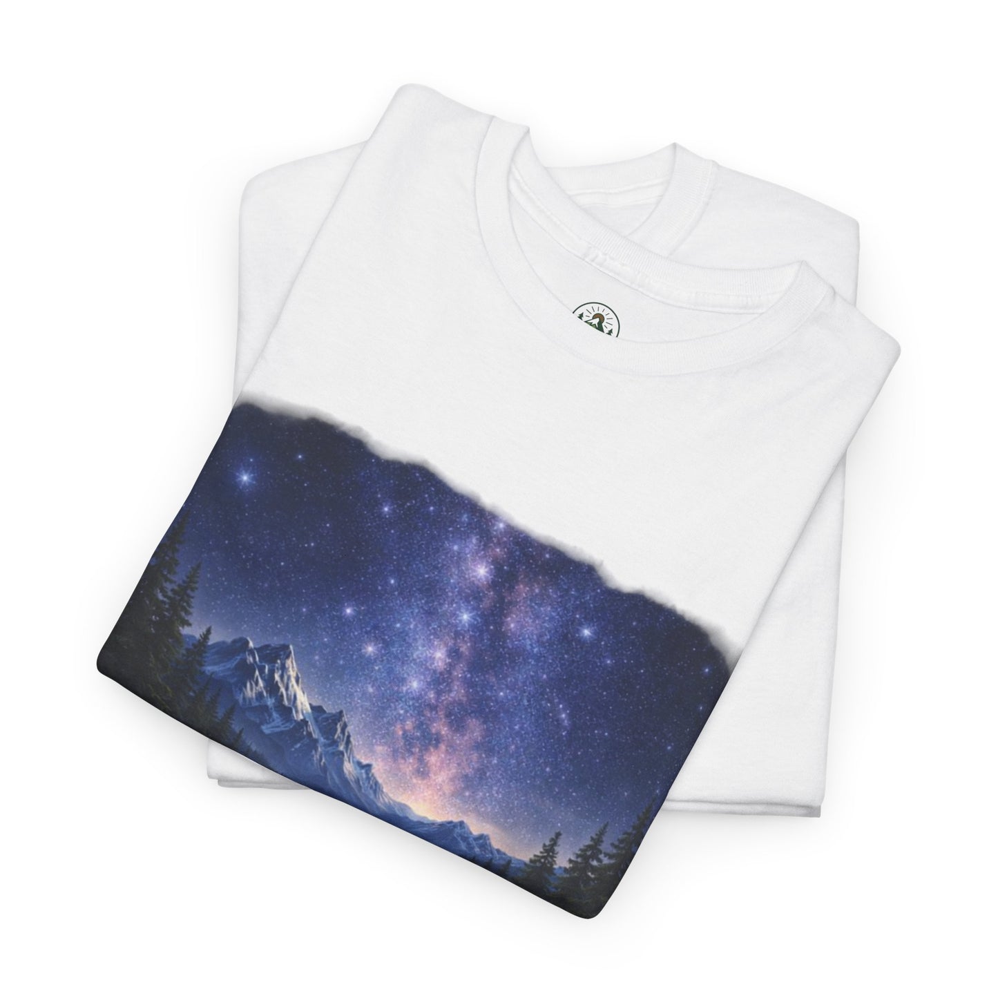 Midnight Reflection Nature T-Shirt – Moonlit Lake & Forest Design