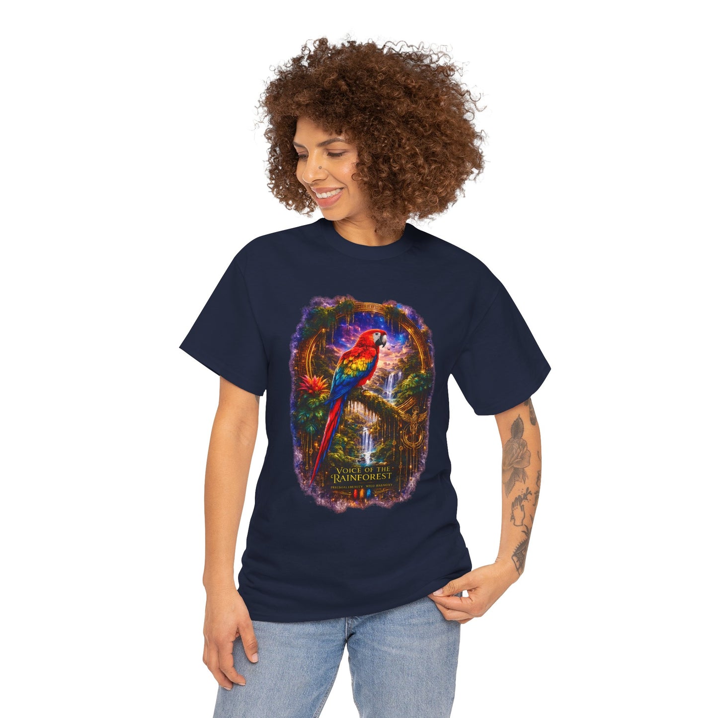 Scarlet Macaw T-Shirt – Tropical Rainforest Cosmic Design | Exotic Bird Wildlife Tee