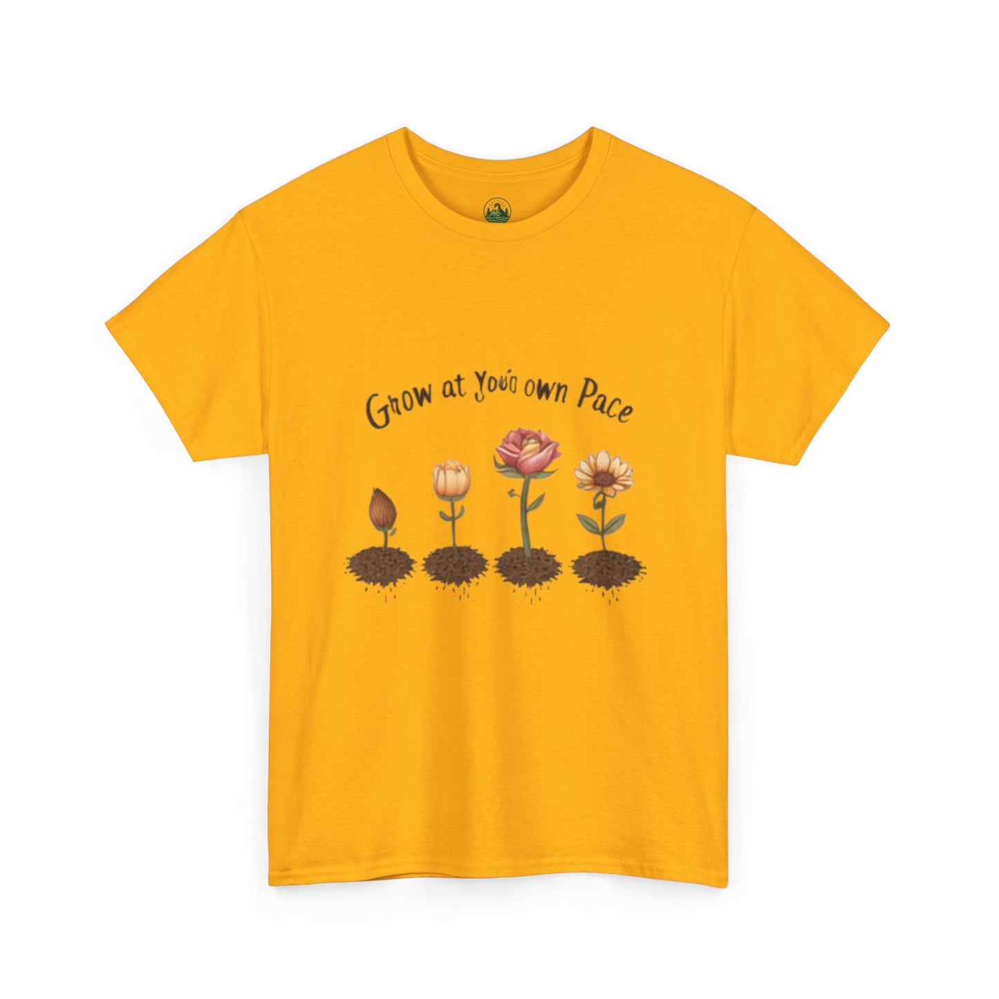 Grow at Your Own Pace T-Shirt – Minimalist Flower Pot Tee, Aesthetic Botanical Shirt, Unisex Gift for Plant Lovers