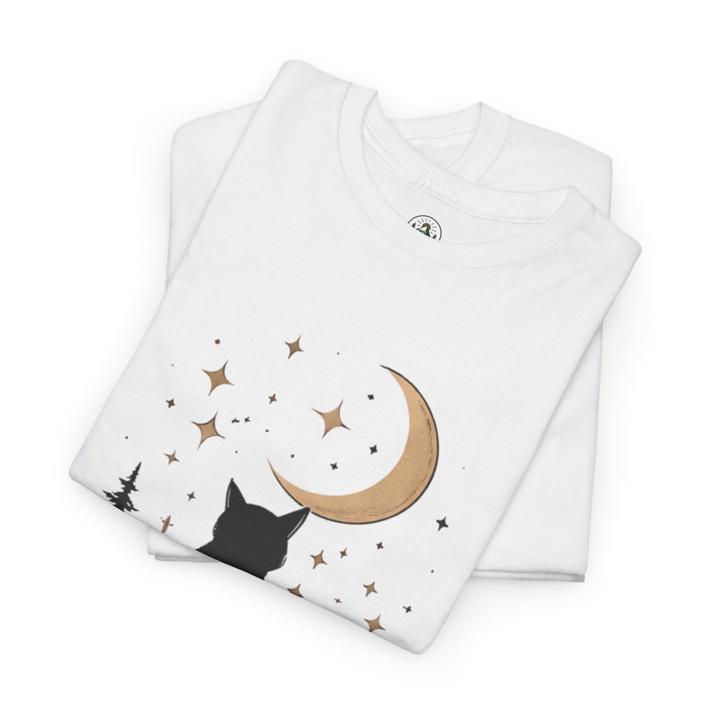 Black Cat Moon T-Shirt – Night Soul Aesthetic Tee, Minimalist Cat Lover Shirt