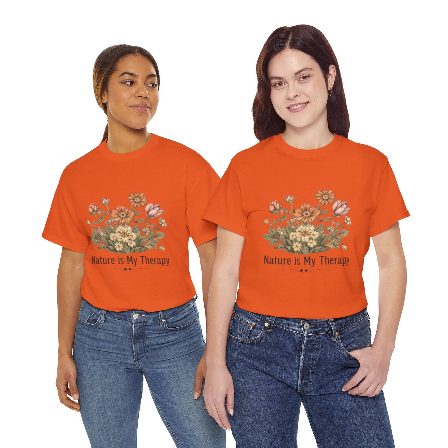 Nature Is My Therapy T-Shirt - Minimalist Floral Design Tee