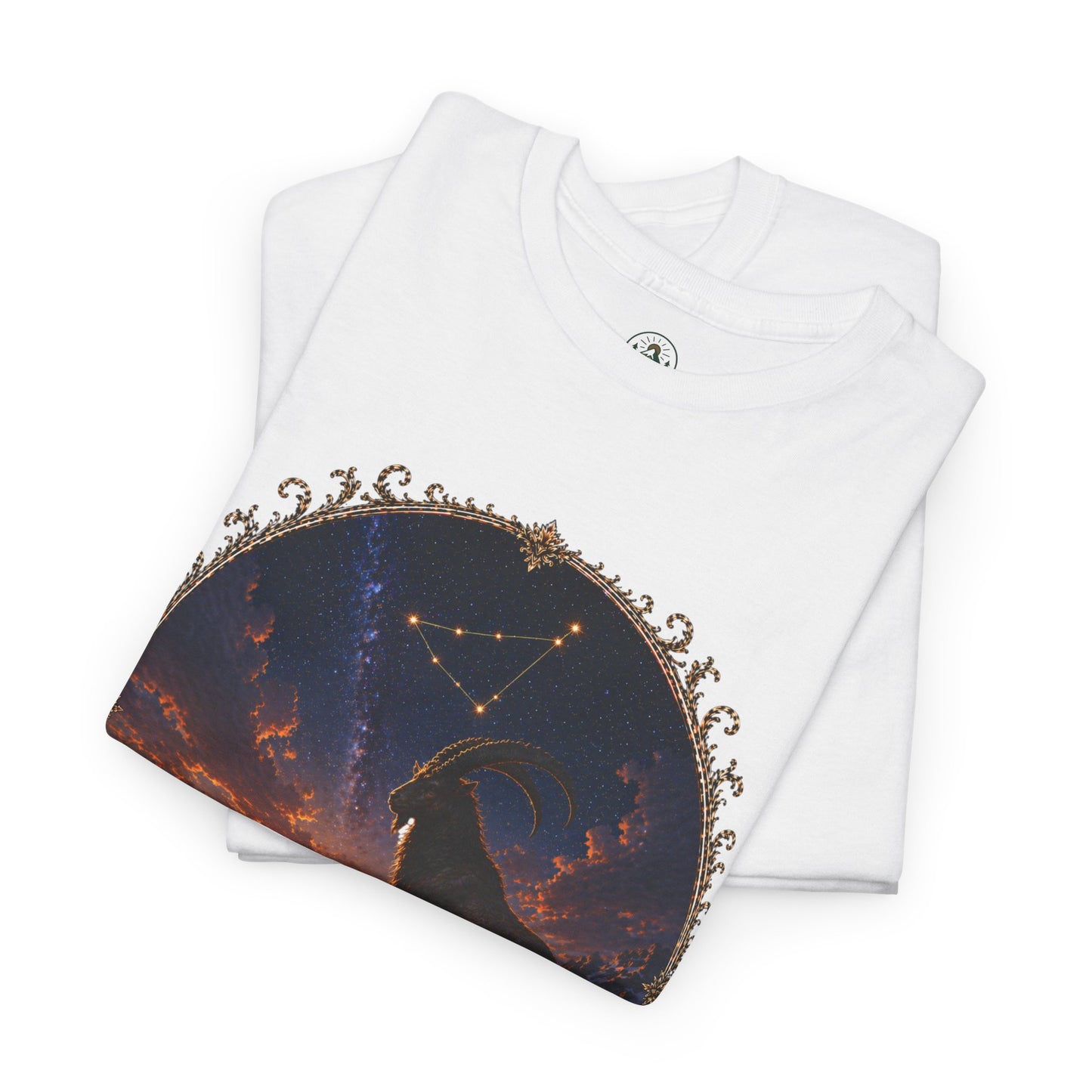 Capricorn Zodiac T-Shirt – Mountain Goat Ambition Design | Minimal Power Astrology Tee