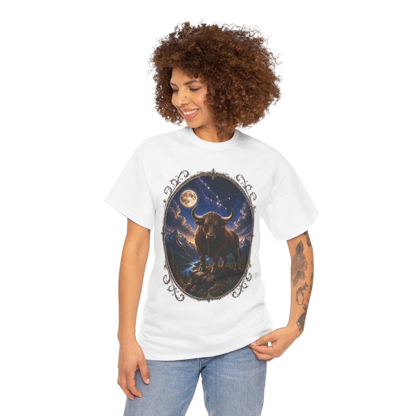 Taurus Zodiac T-Shirt – Mystic Bull Night Design | Nature & Astrology Tee