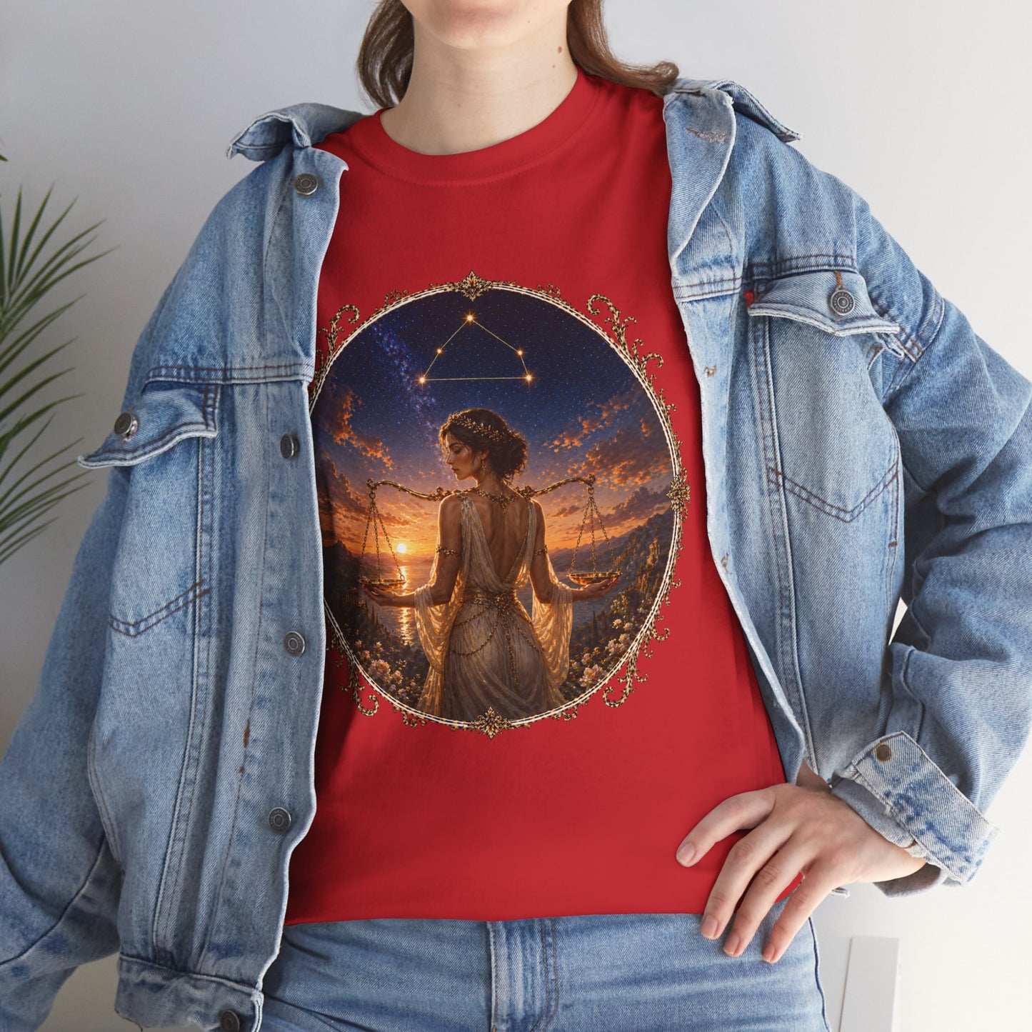 Libra Zodiac T-Shirt – Balance Scales Aesthetic Design | Elegant Astrology Tee
