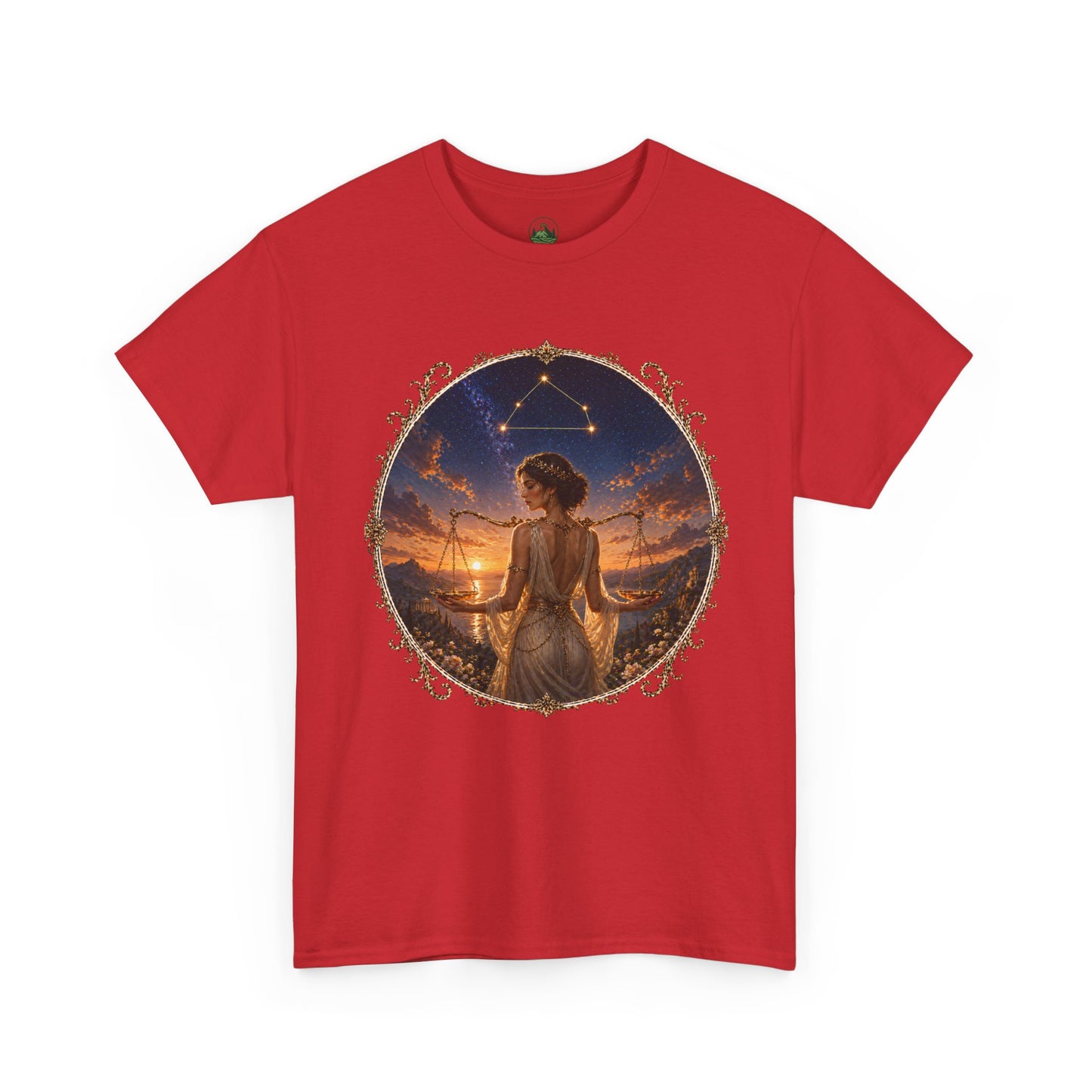 Libra Zodiac T-Shirt – Balance Scales Aesthetic Design | Elegant Astrology Tee