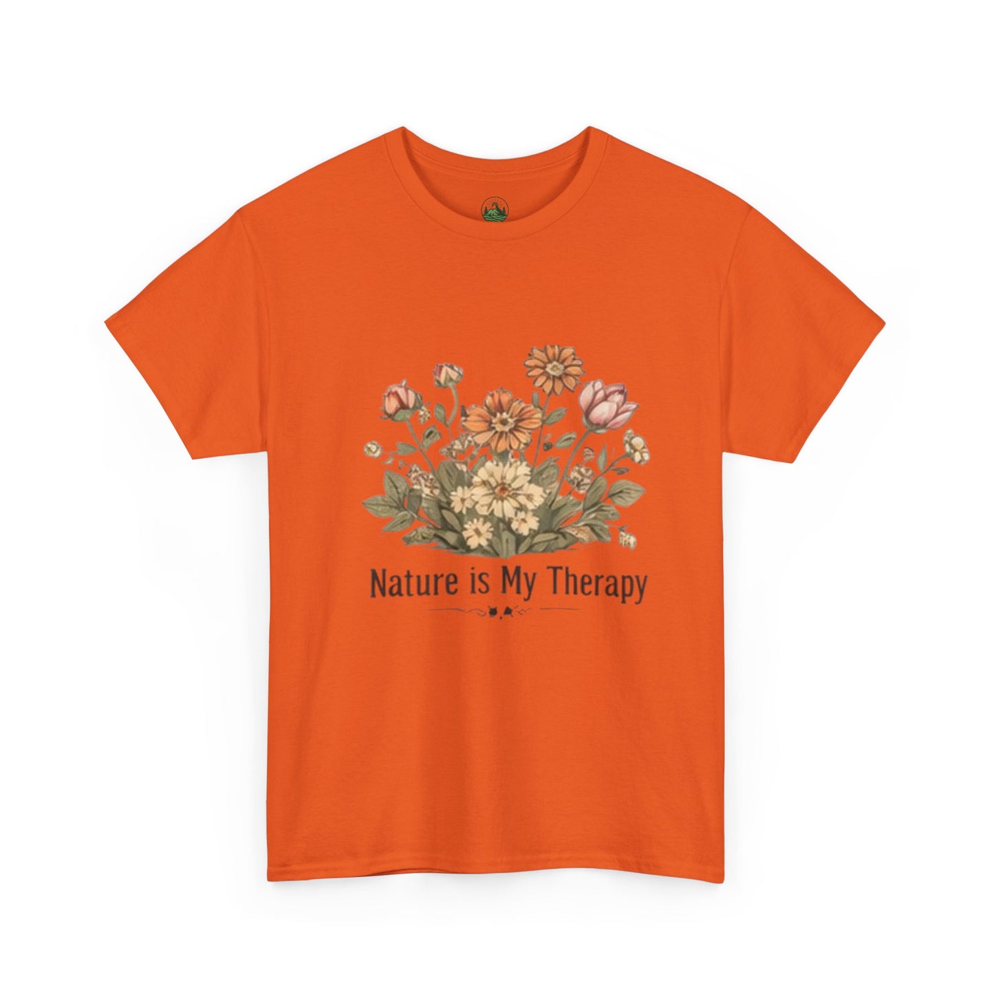 Nature Is My Therapy T-Shirt - Minimalist Floral Design Tee