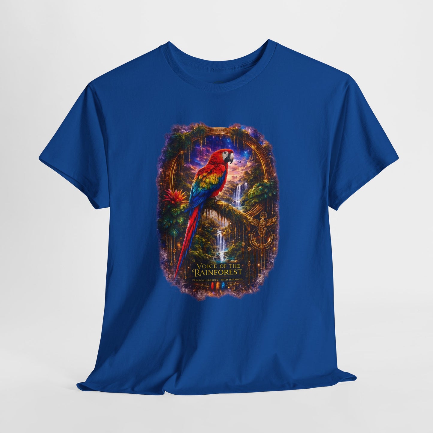 Scarlet Macaw T-Shirt – Tropical Rainforest Cosmic Design | Exotic Bird Wildlife Tee