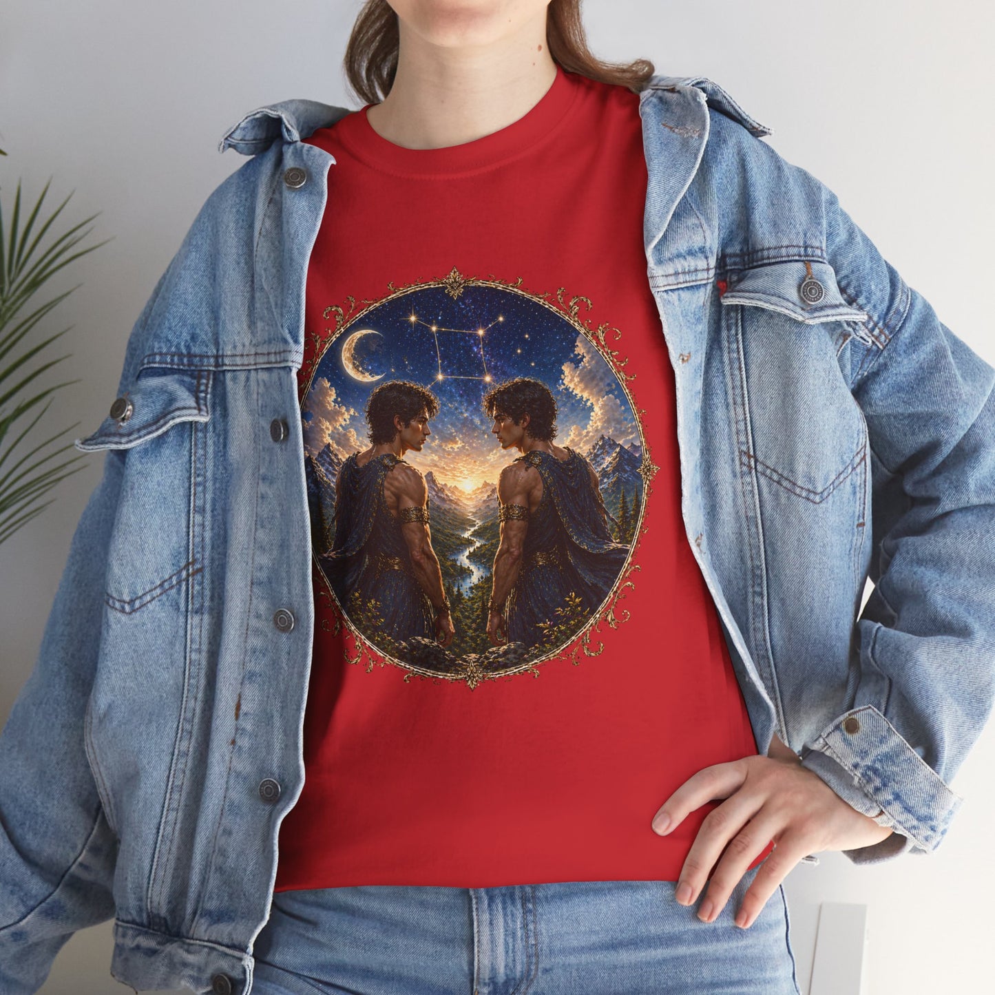 Gemini Zodiac T-Shirt – Dual Energy Twins Design | Astrology & Cosmic Nature Tee