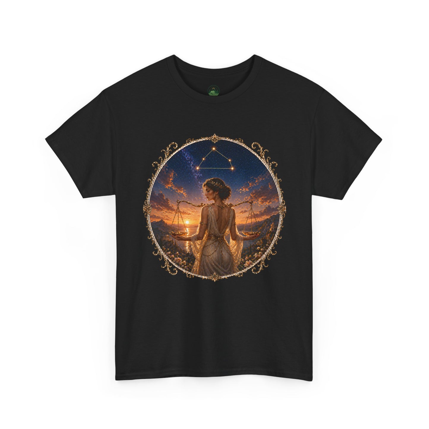 Libra Zodiac T-Shirt – Balance Scales Aesthetic Design | Elegant Astrology Tee