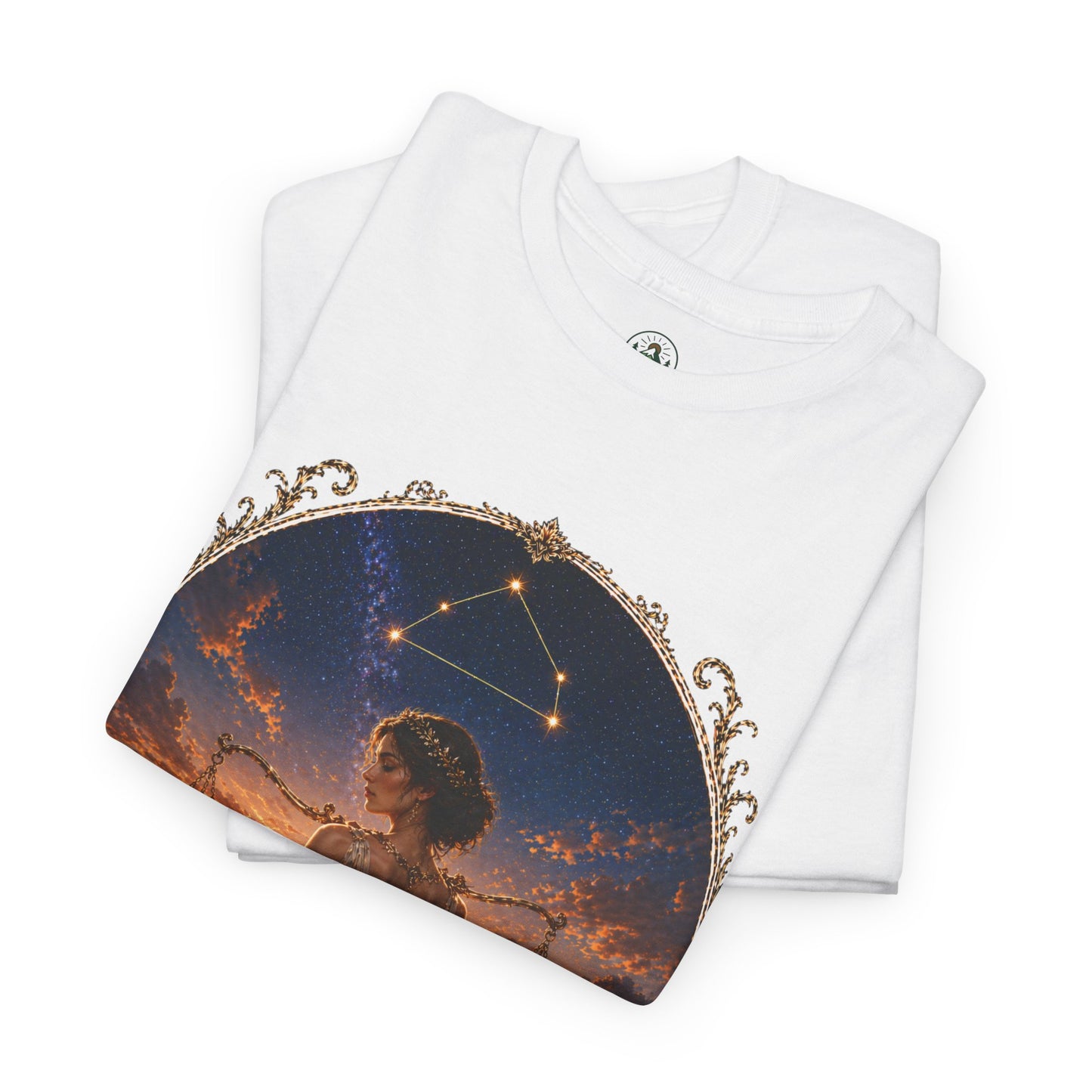 Libra Zodiac T-Shirt – Balance Scales Aesthetic Design | Elegant Astrology Tee
