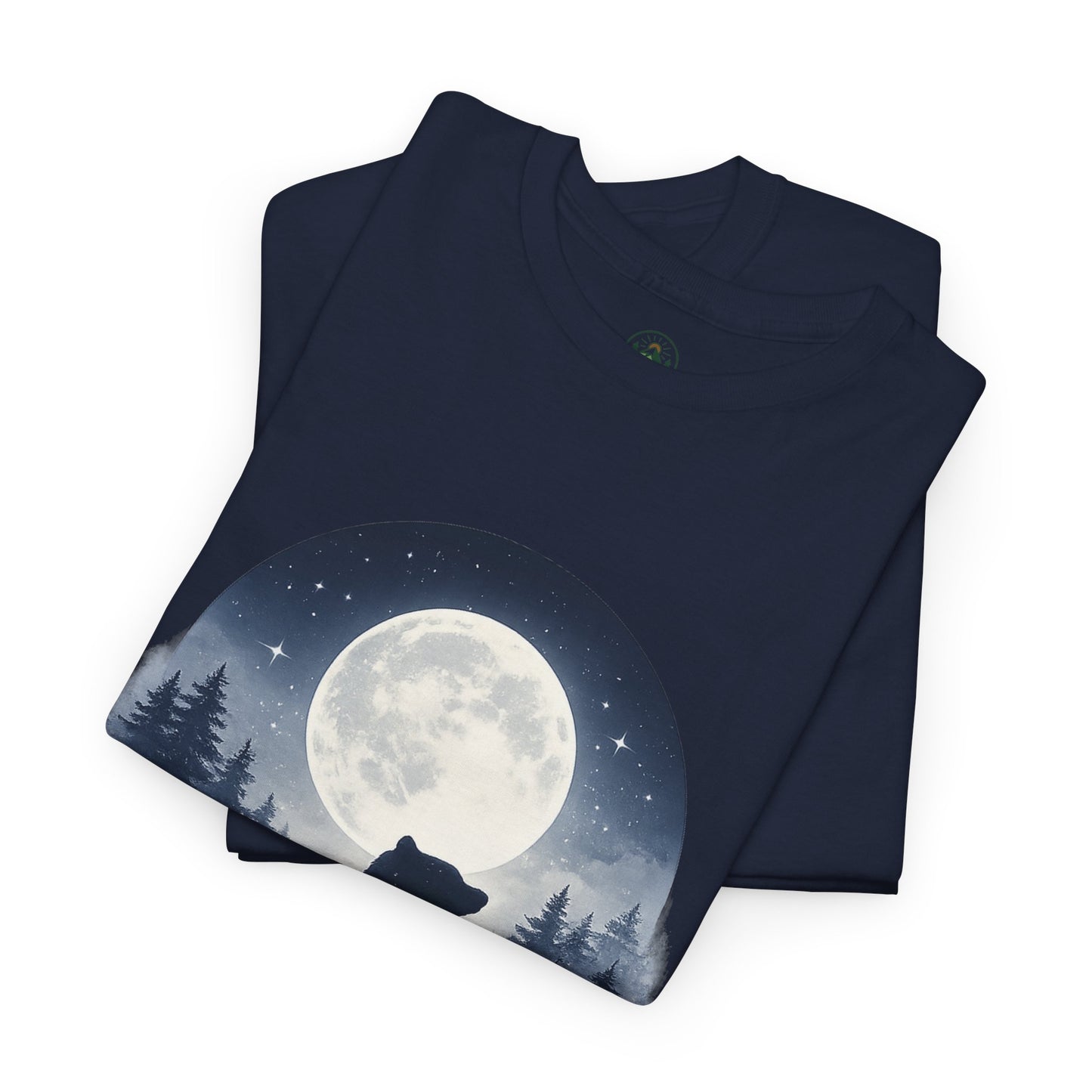 Mystic Bear Silhouette T-Shirt – Minimalist Nature Graphic Tee, Forest Spirit Design, Wildlife Lover Shirt