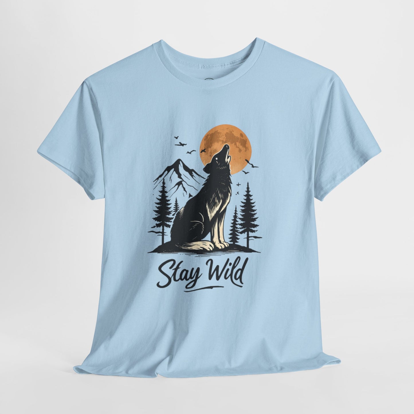 Howling Wolf Stay Wild Shirt – Aesthetic Nature Tee for Outdoor Lovers & Adventure Souls