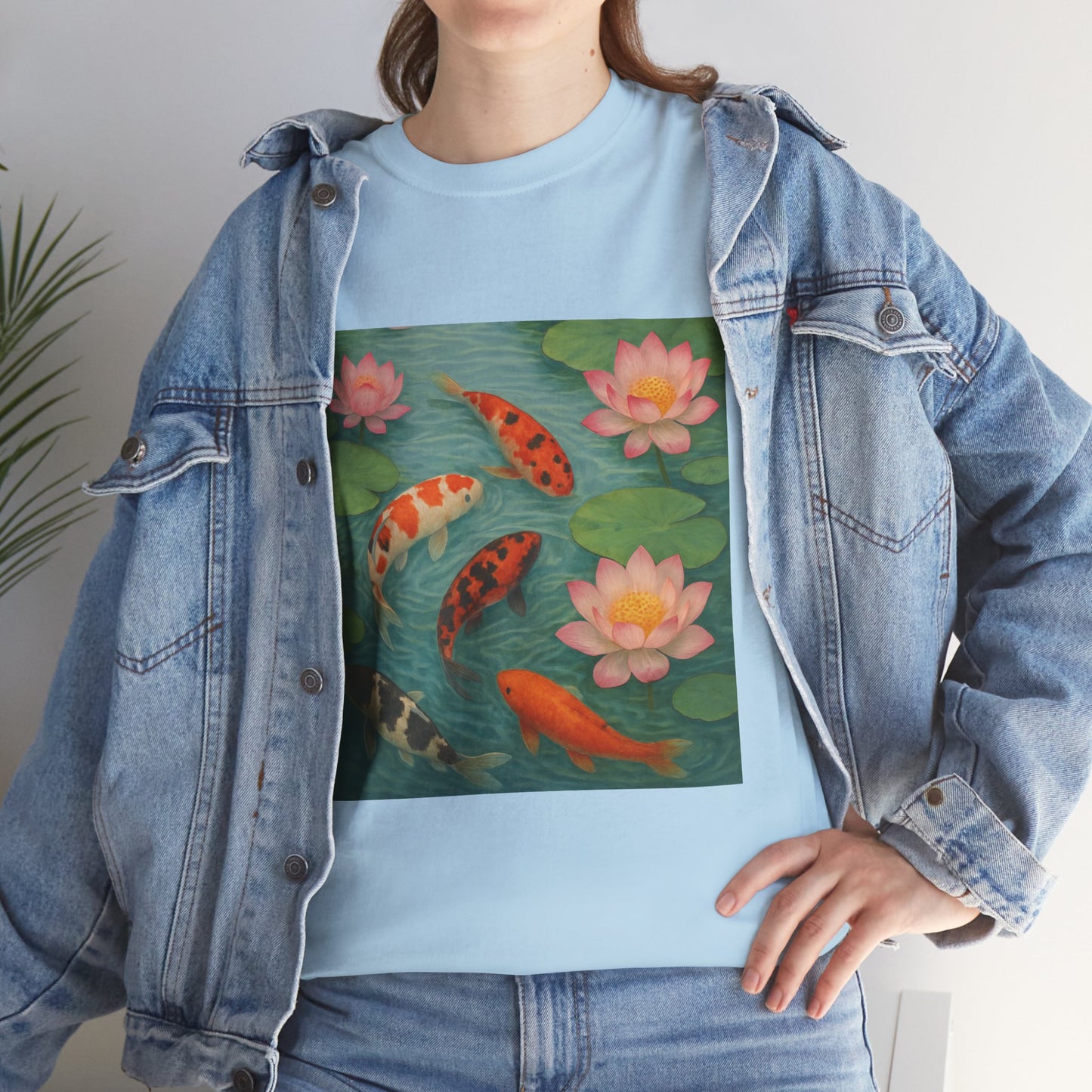 Koi Fish Lotus Pond T-Shirt – Zen Nature Aesthetic Tee