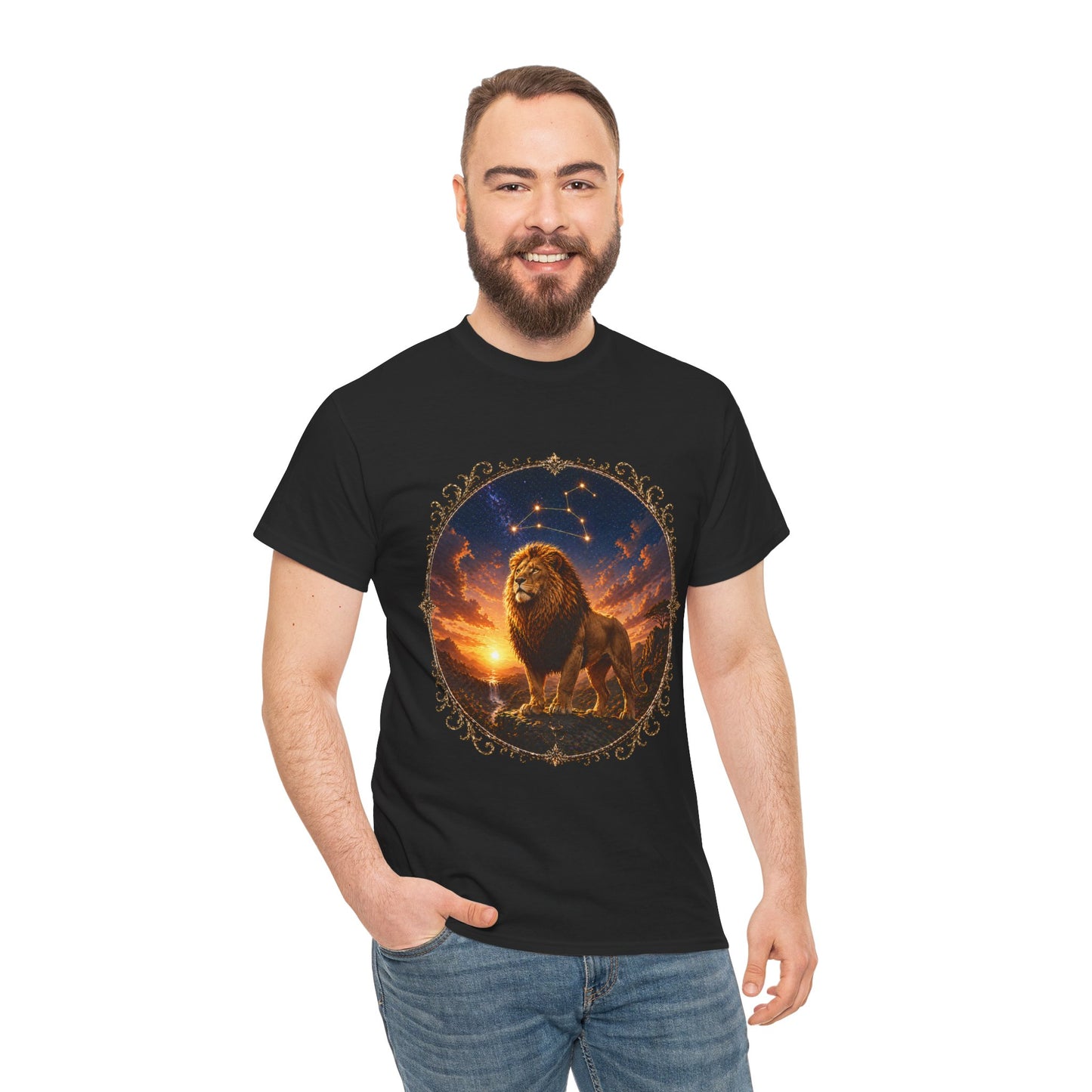 Leo Zodiac T-Shirt – Majestic Lion Cosmic Design | Bold Astrology Power Tee