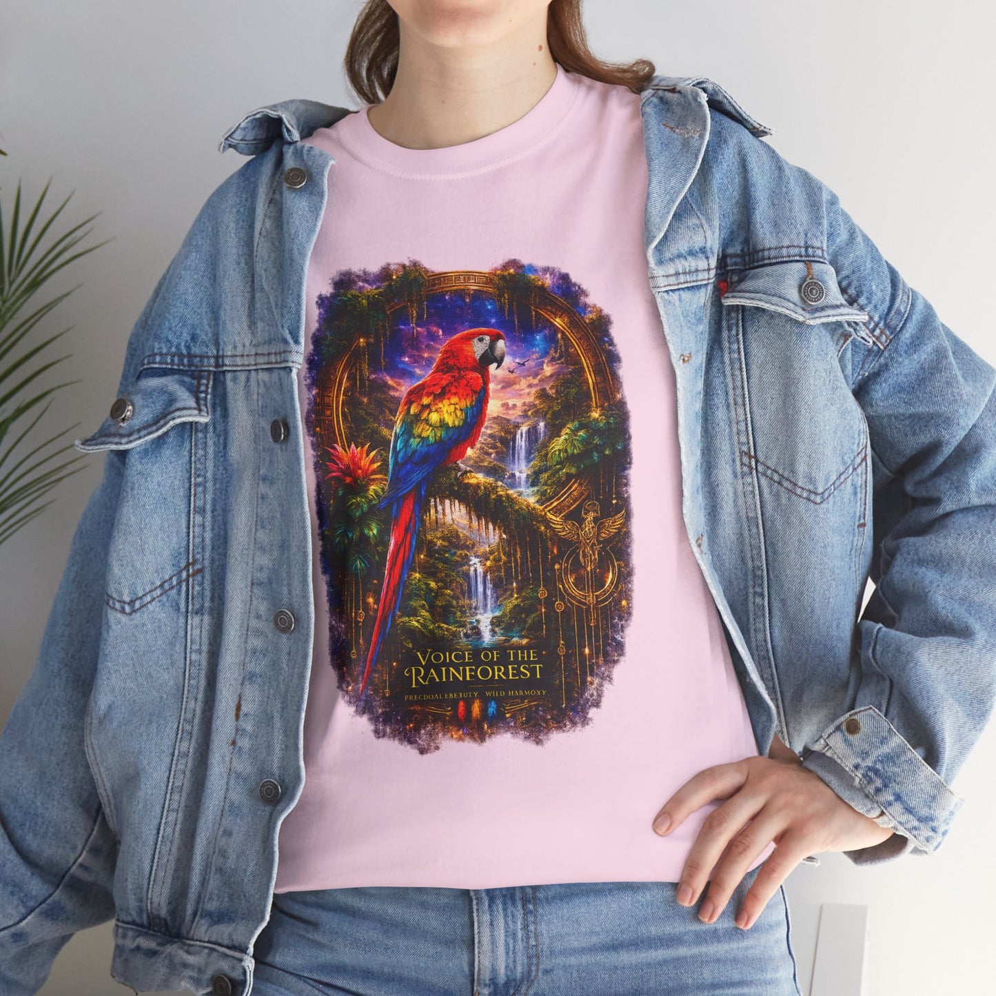 Scarlet Macaw T-Shirt – Tropical Rainforest Cosmic Design | Exotic Bird Wildlife Tee