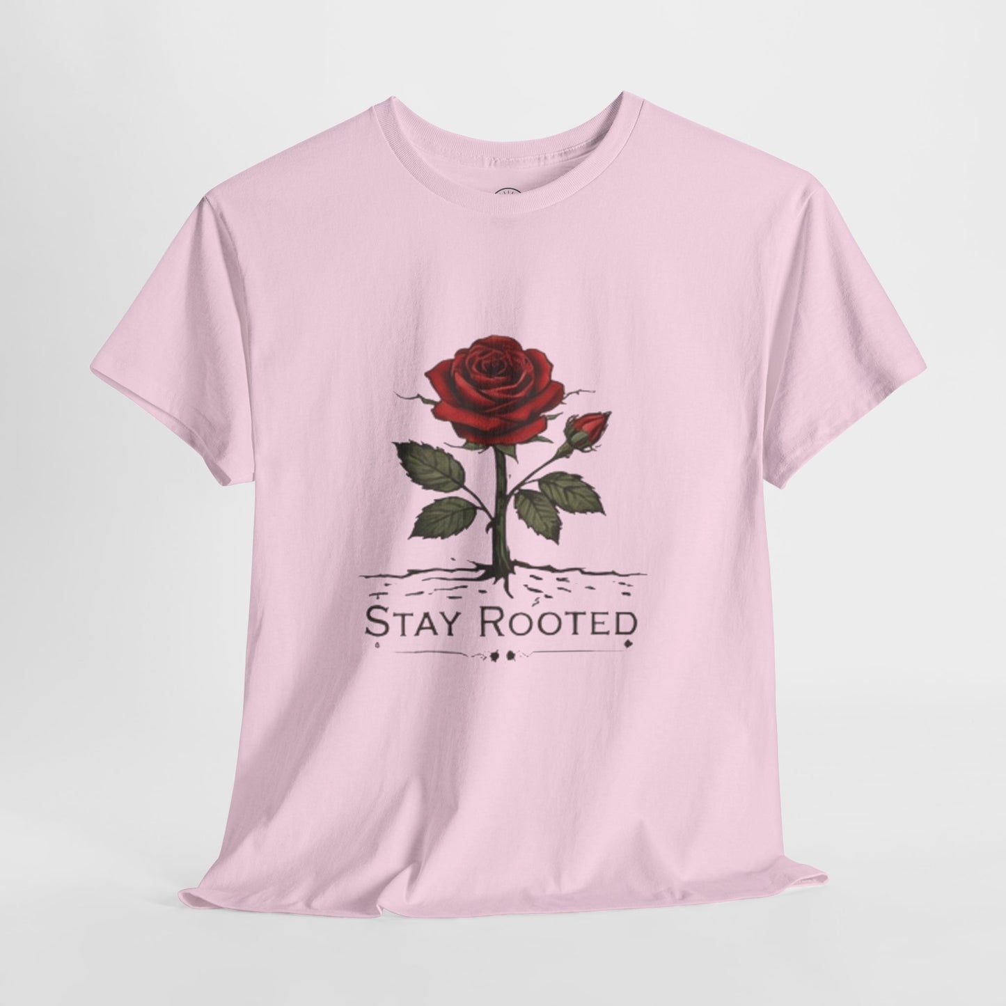Stay Rooted Rose T-Shirt – Minimalist Nature Graphic Tee, Unisex Botanical Shirt, Nature Lover Gift