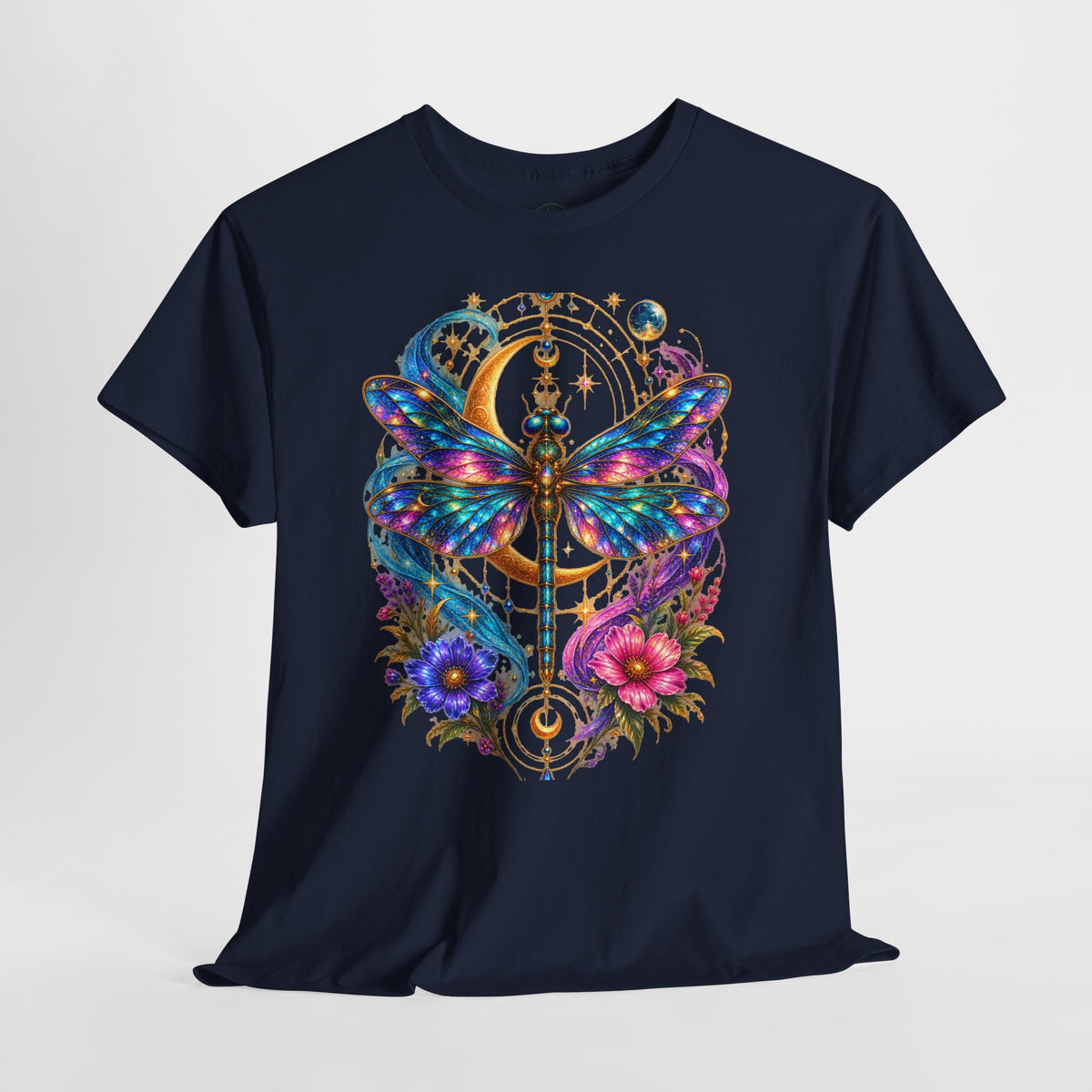 Celestial Dragonfly T-Shirt – Moon & Wildflower Nature Tee