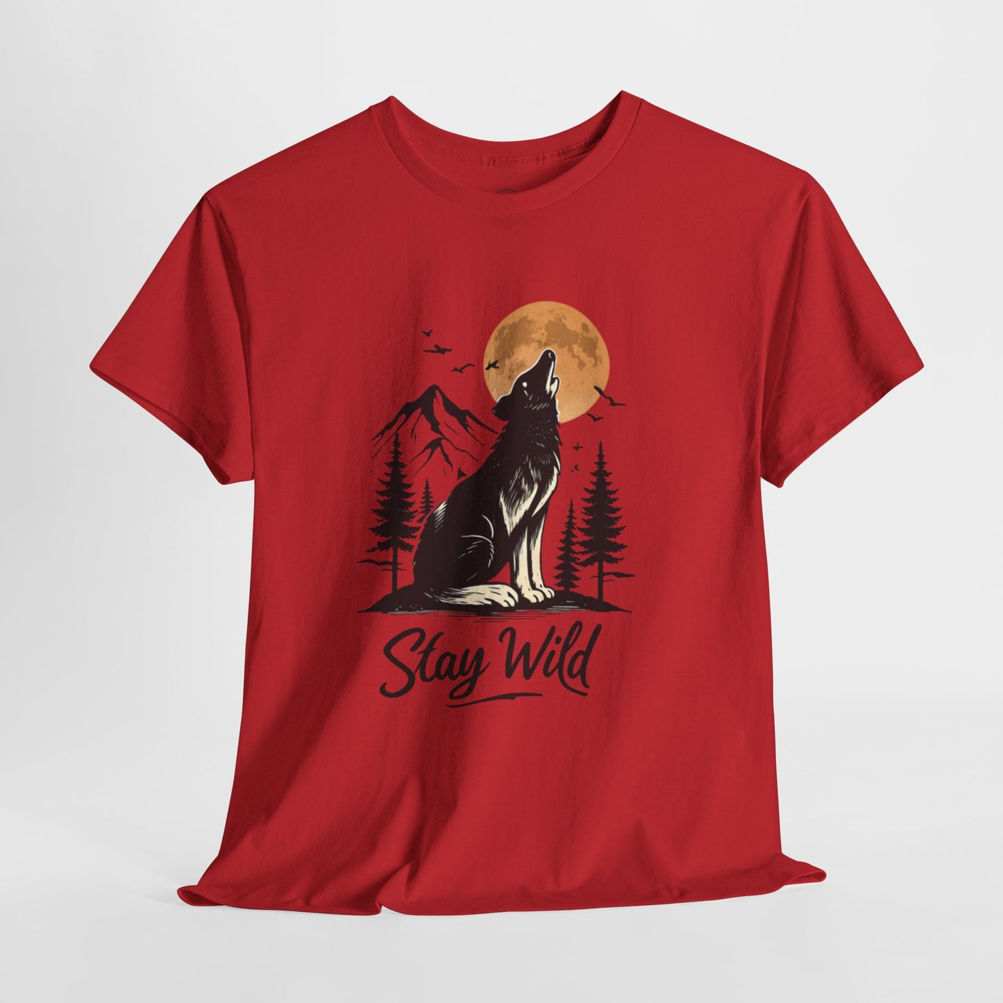 Howling Wolf Stay Wild Shirt – Aesthetic Nature Tee for Outdoor Lovers & Adventure Souls