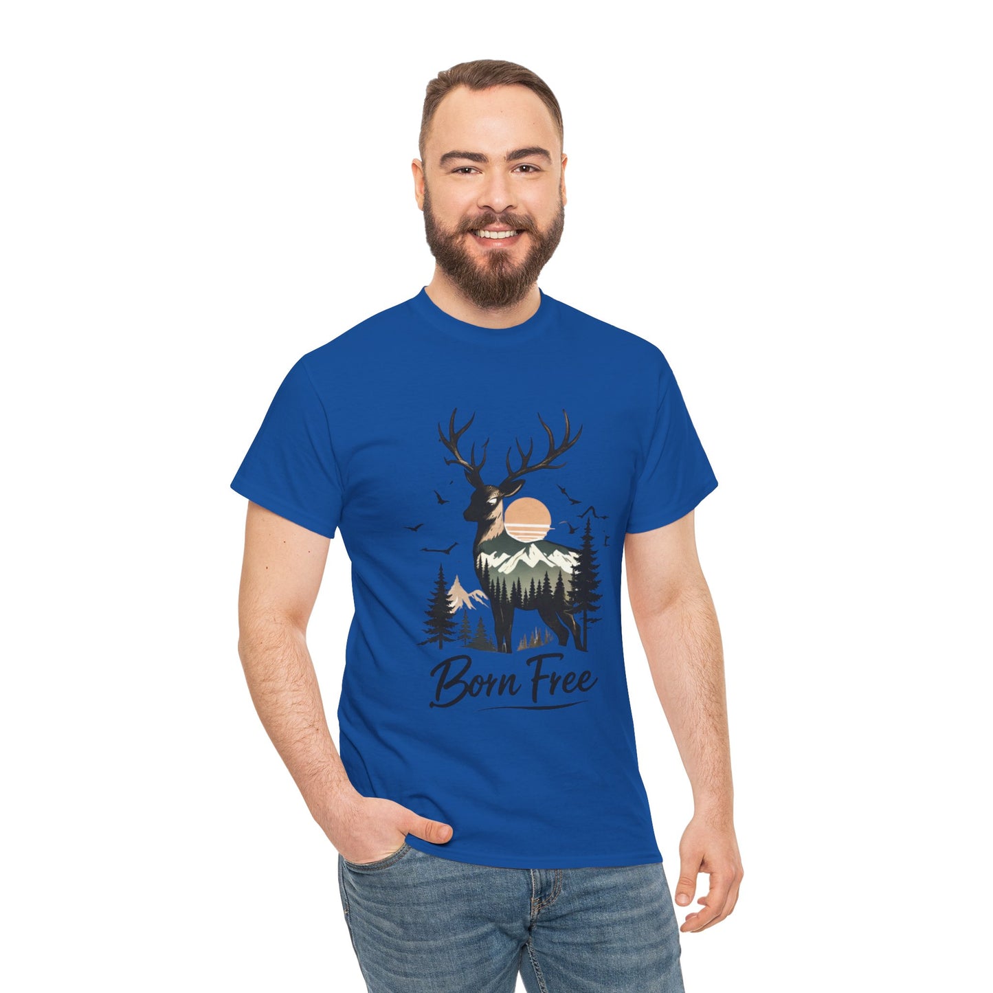 Minimalist Deer Nature T-Shirt – Forest Wildlife Graphic Tee, Calm Aesthetic Shirt