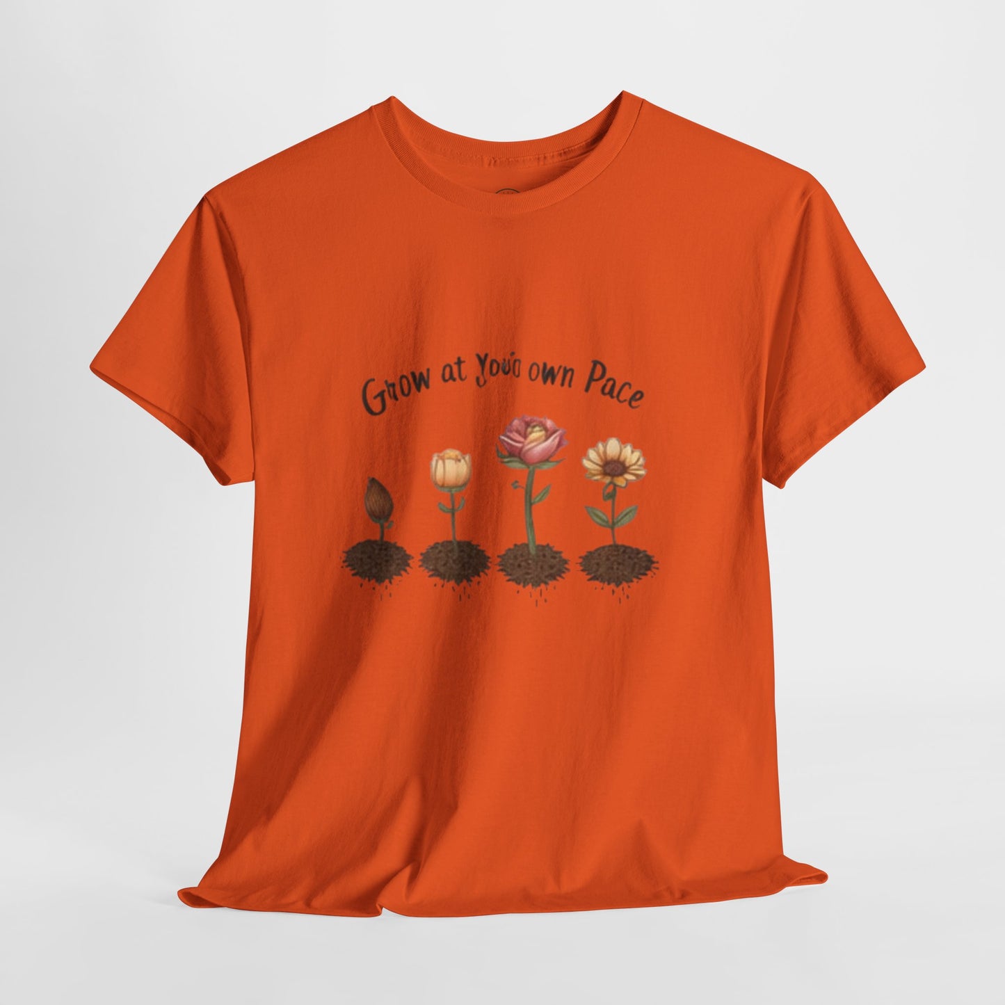 Grow at Your Own Pace T-Shirt – Minimalist Flower Pot Tee, Aesthetic Botanical Shirt, Unisex Gift for Plant Lovers