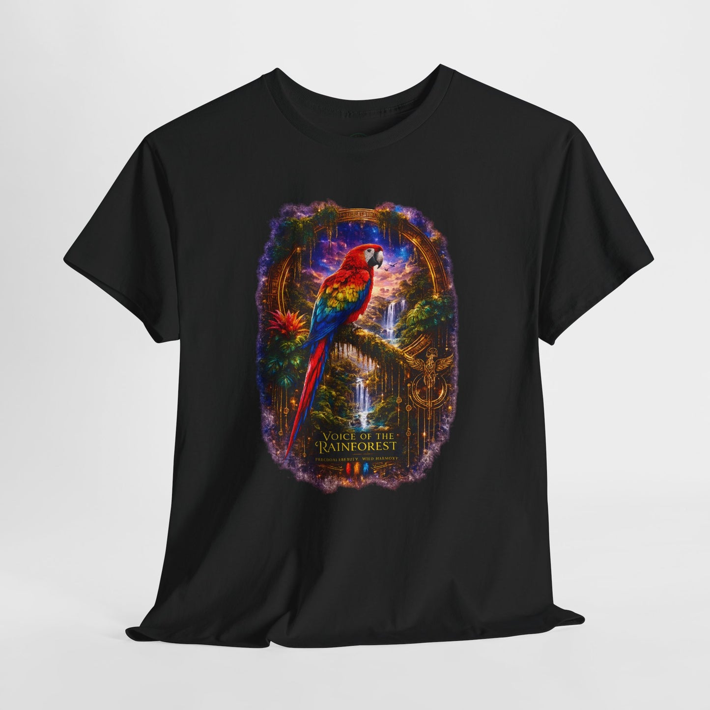 Scarlet Macaw T-Shirt – Tropical Rainforest Cosmic Design | Exotic Bird Wildlife Tee