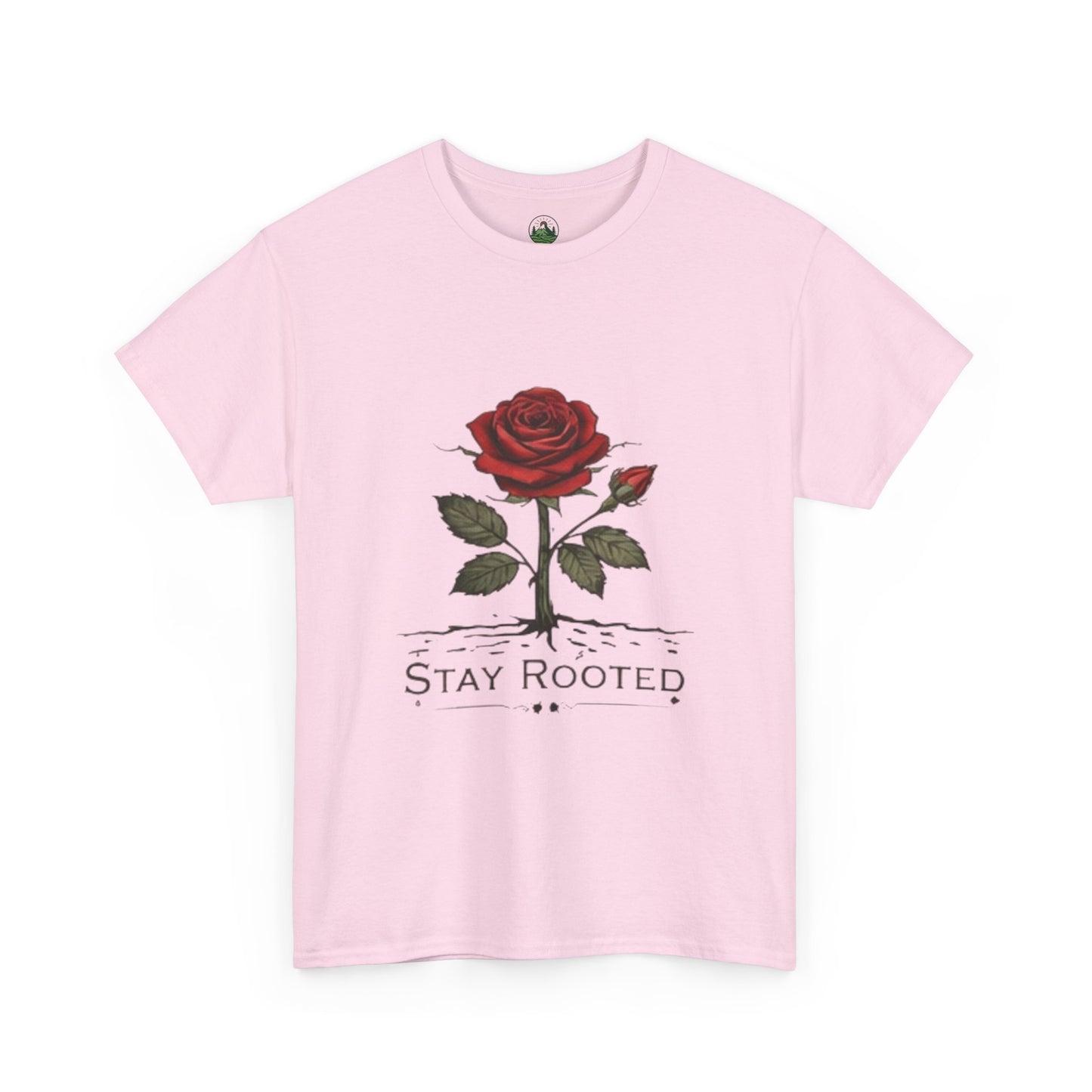 Stay Rooted Rose T-Shirt – Minimalist Nature Graphic Tee, Unisex Botanical Shirt, Nature Lover Gift