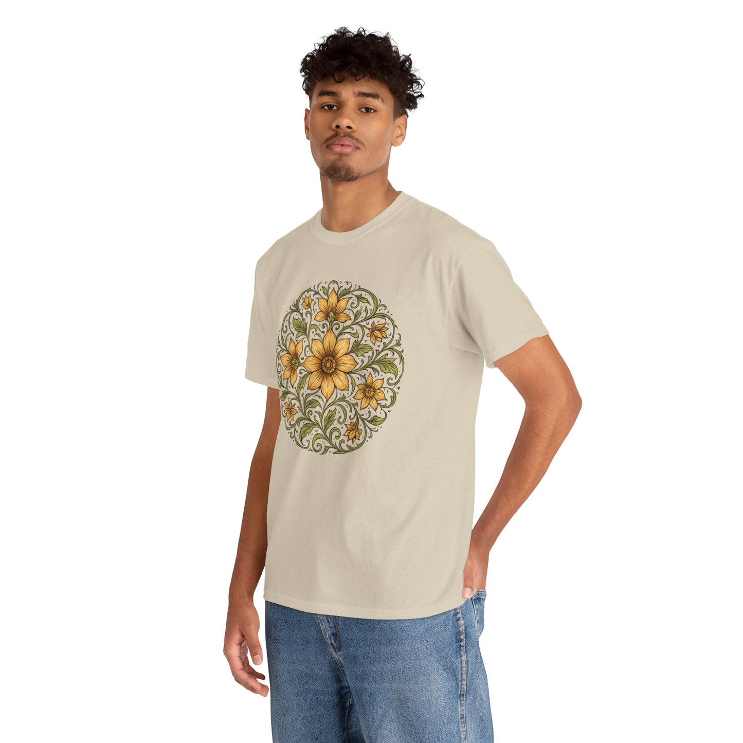 Spring Awakening Mandala T-Shirt – Boho Floral Aesthetic Tee
