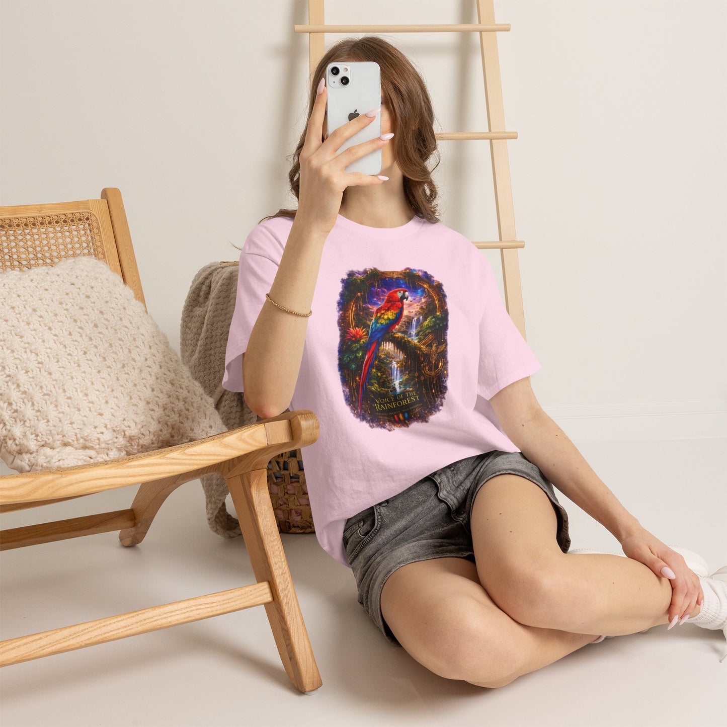 Scarlet Macaw T-Shirt – Tropical Rainforest Cosmic Design | Exotic Bird Wildlife Tee