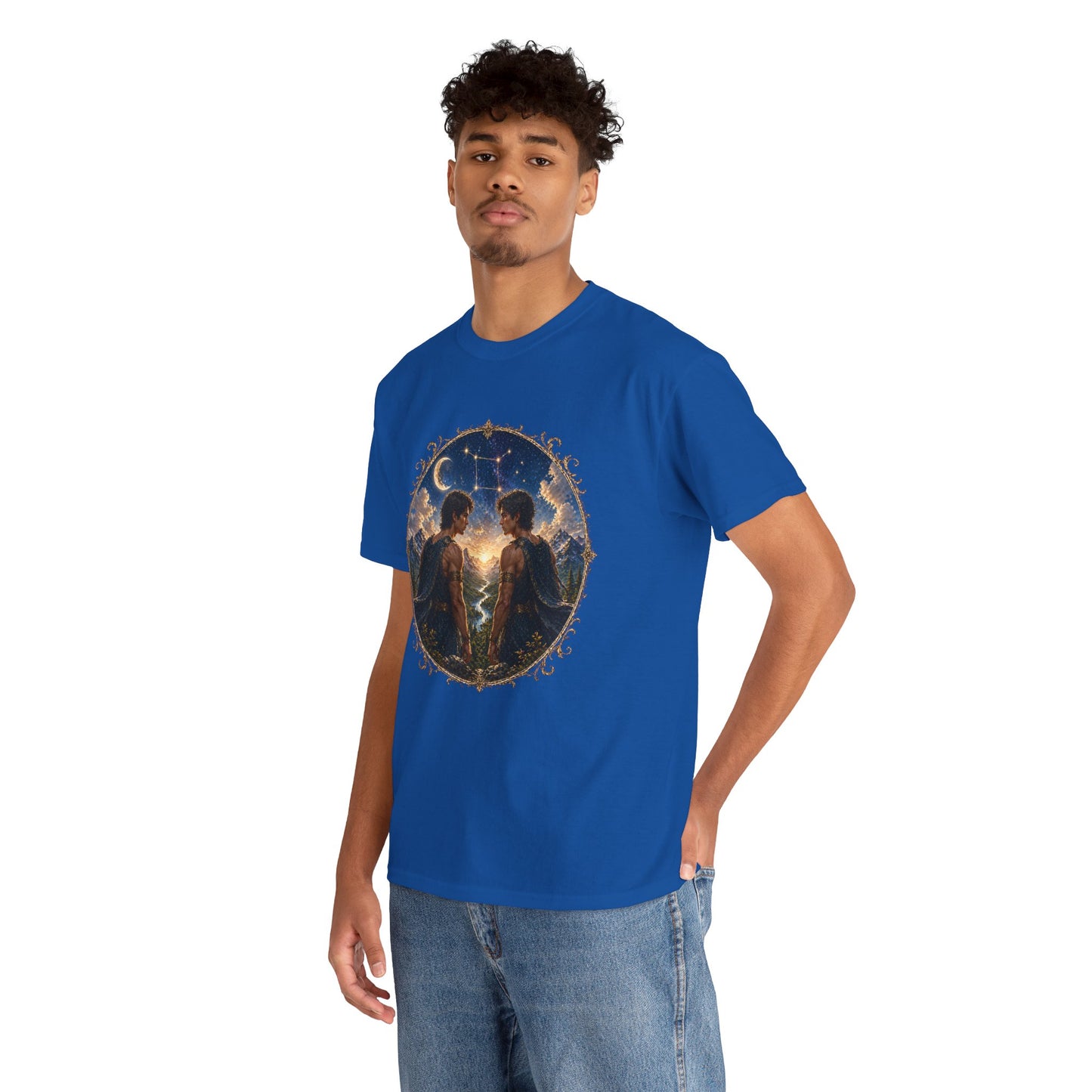Gemini Zodiac T-Shirt – Dual Energy Twins Design | Astrology & Cosmic Nature Tee