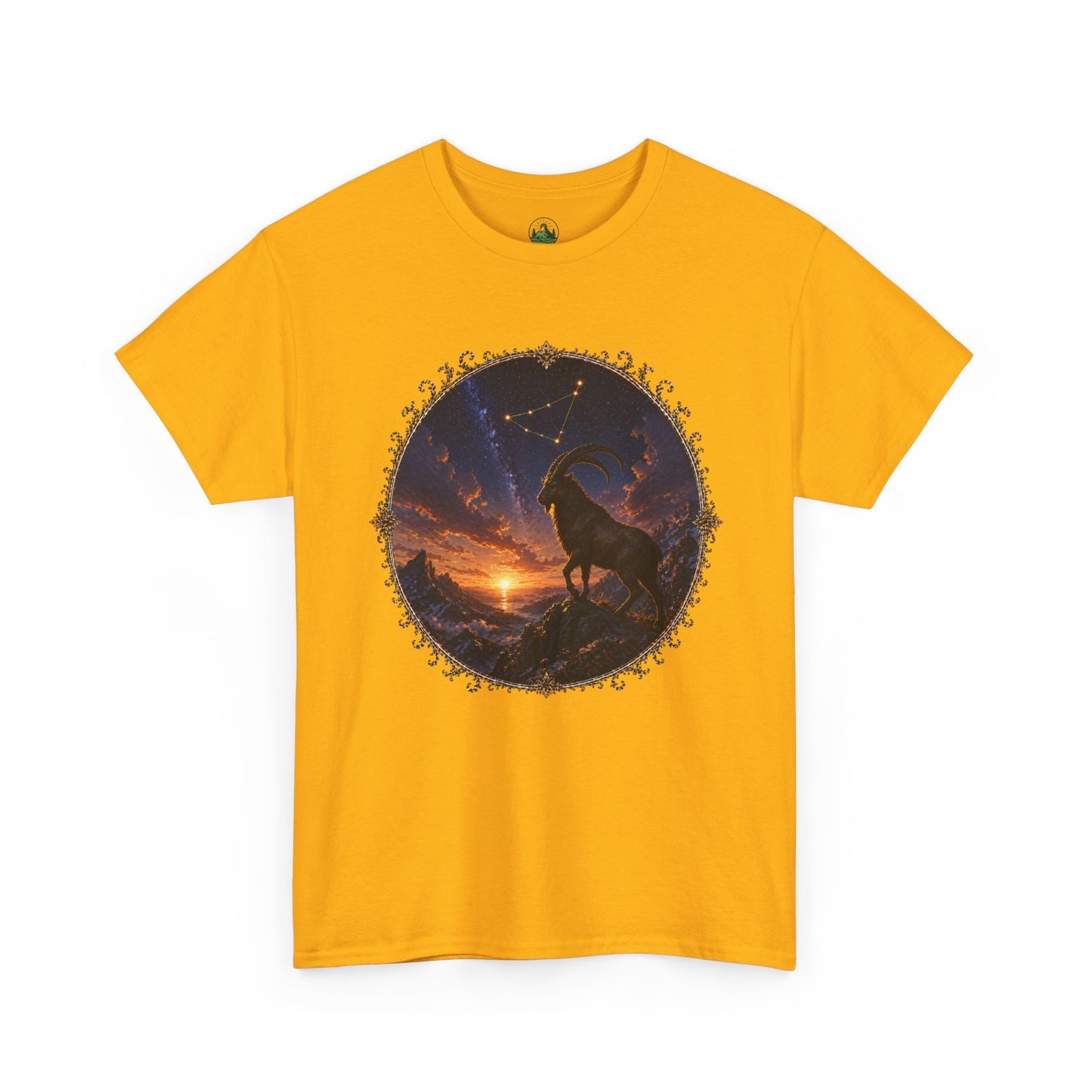 Capricorn Zodiac T-Shirt – Mountain Goat Ambition Design | Minimal Power Astrology Tee