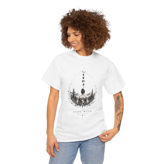Minimalist Mystic Nature T-Shirt – Abstract Ink Art Design | Calm Aesthetic Tee