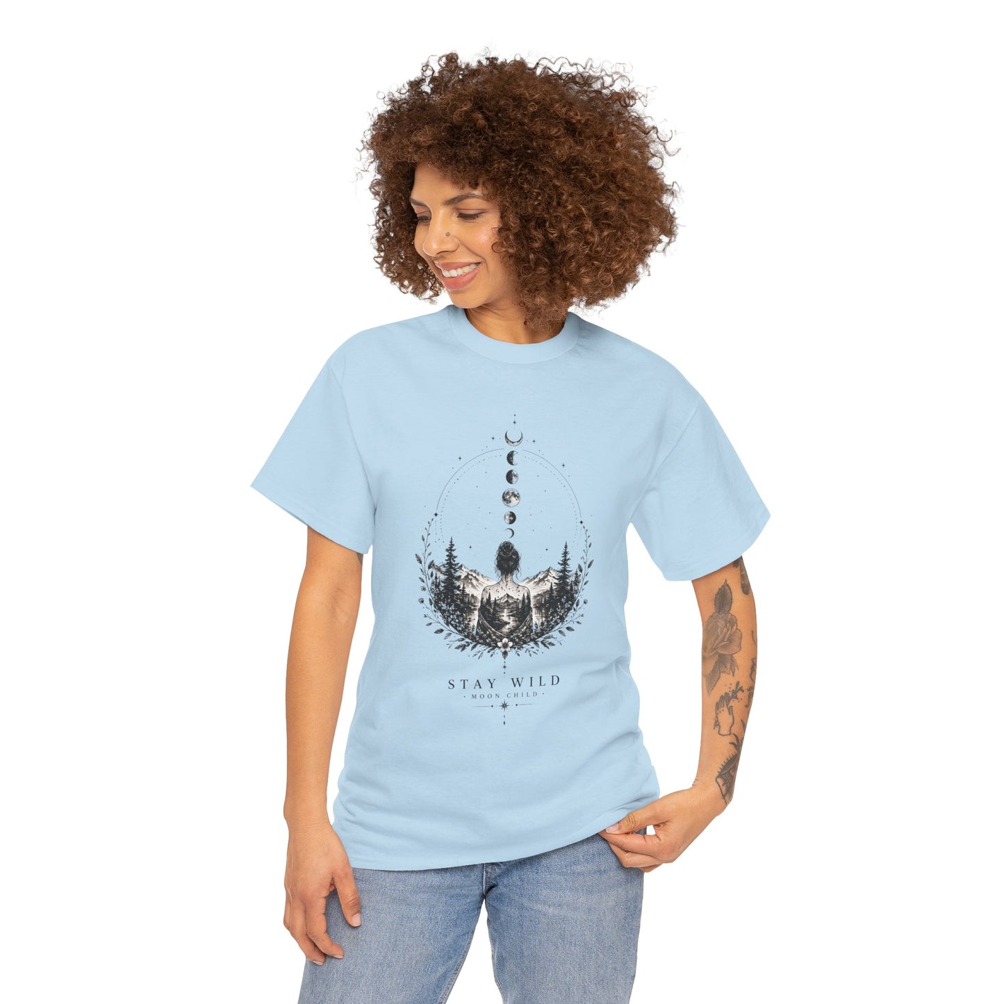 Minimalist Mystic Nature T-Shirt – Abstract Ink Art Design | Calm Aesthetic Tee