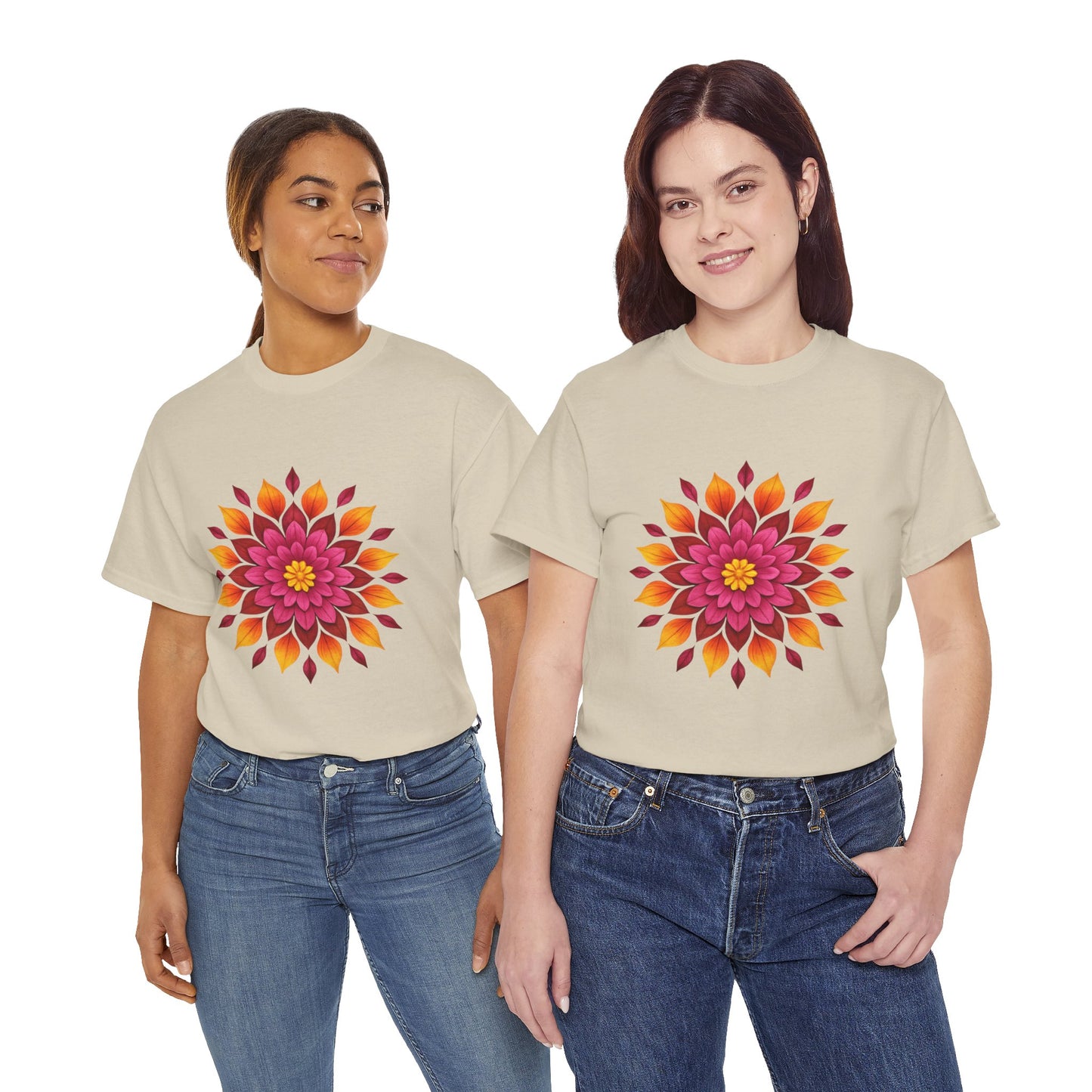 Floral Mandala T- Shirt -Boho Flower Aesthetic Tee